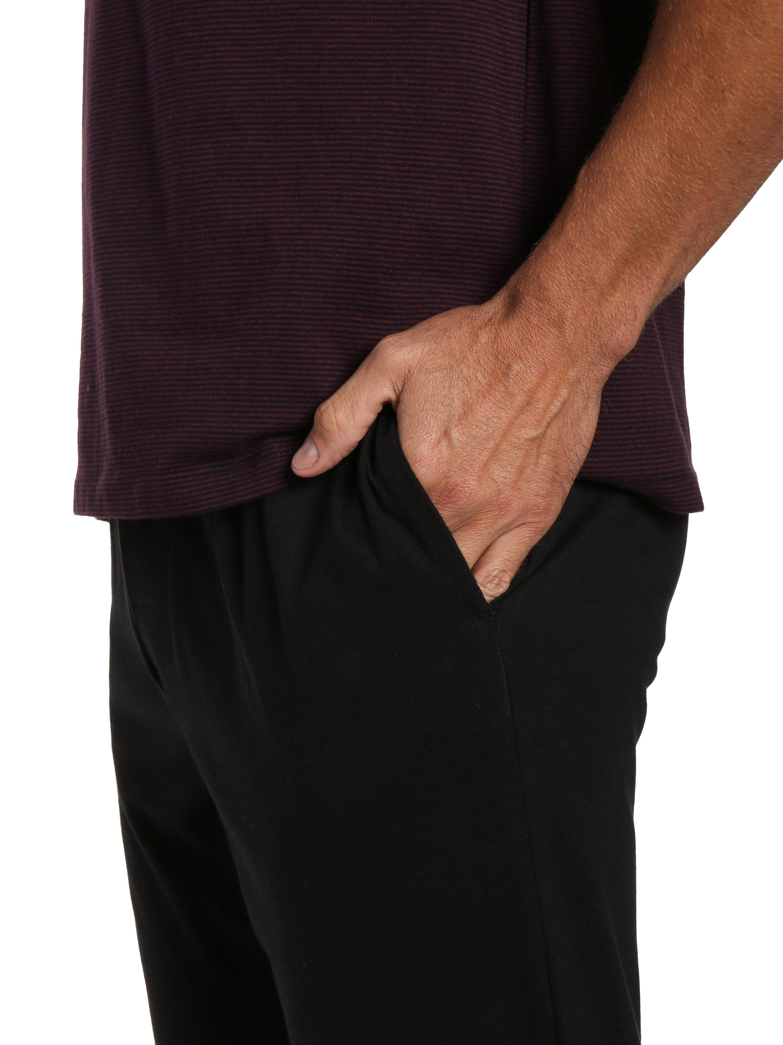 Black Pant with Stripe Fig Top