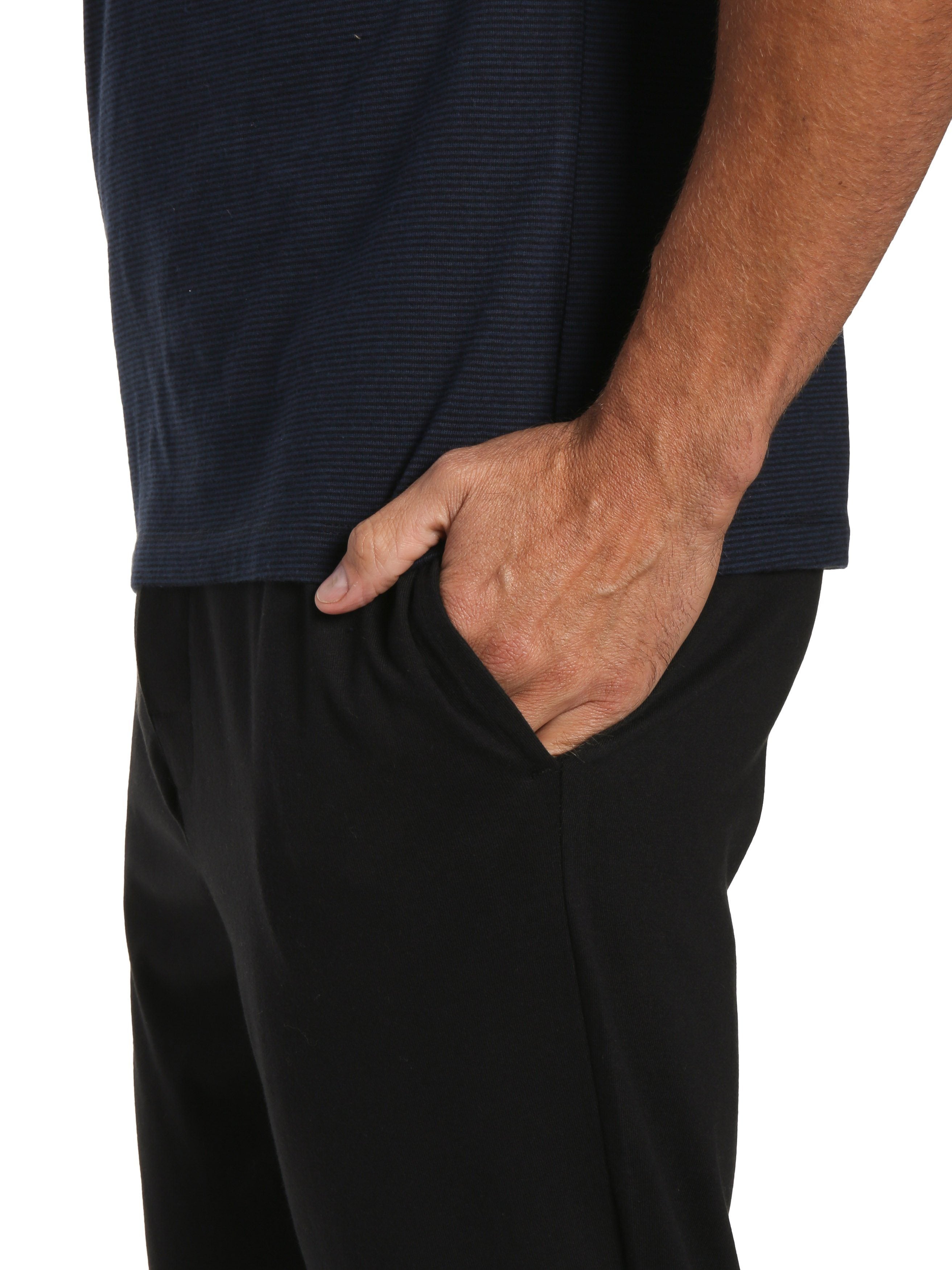 Black Pant with Stripe Navy Top