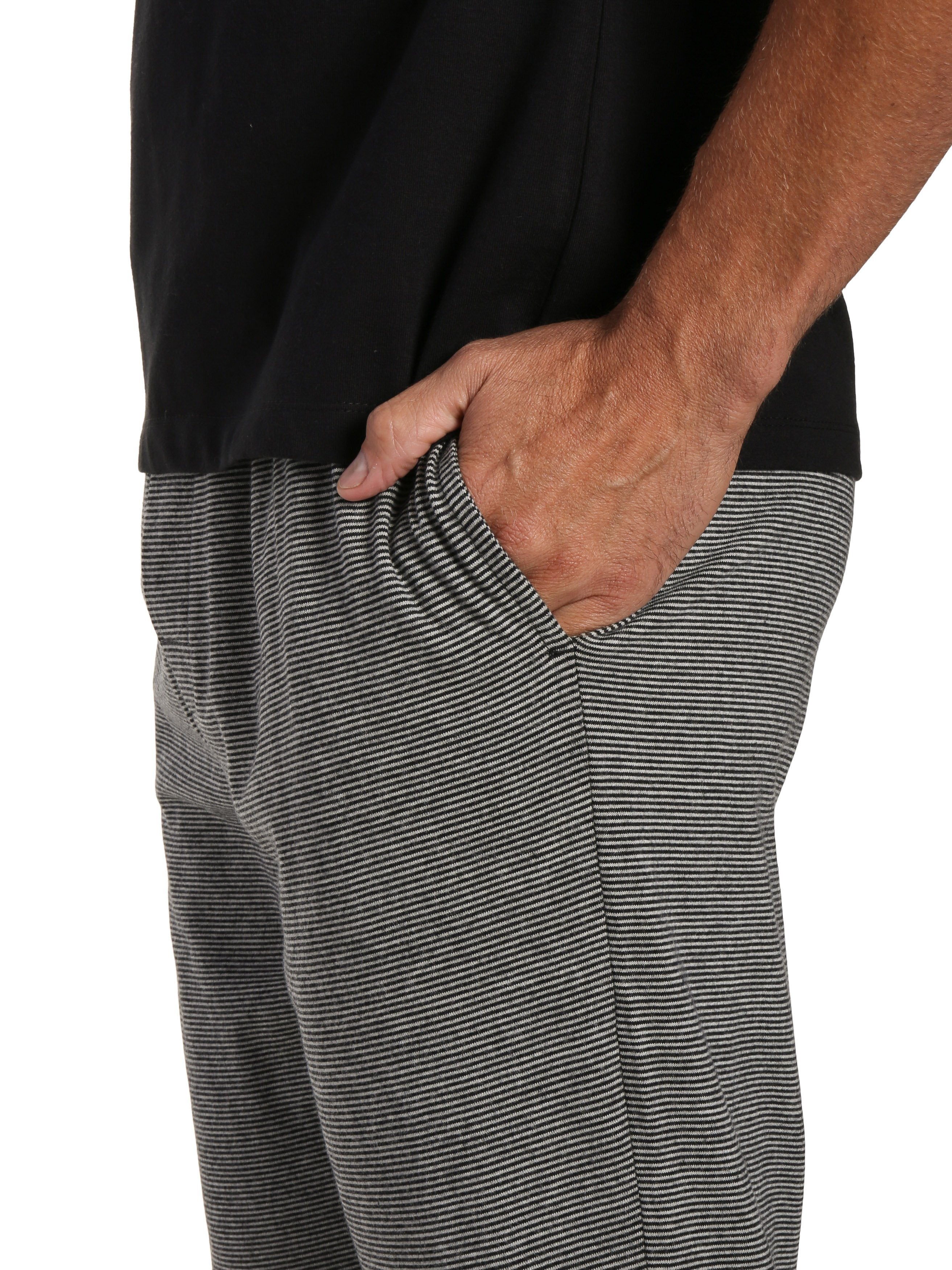 Stripe Gray Pant with Black Top