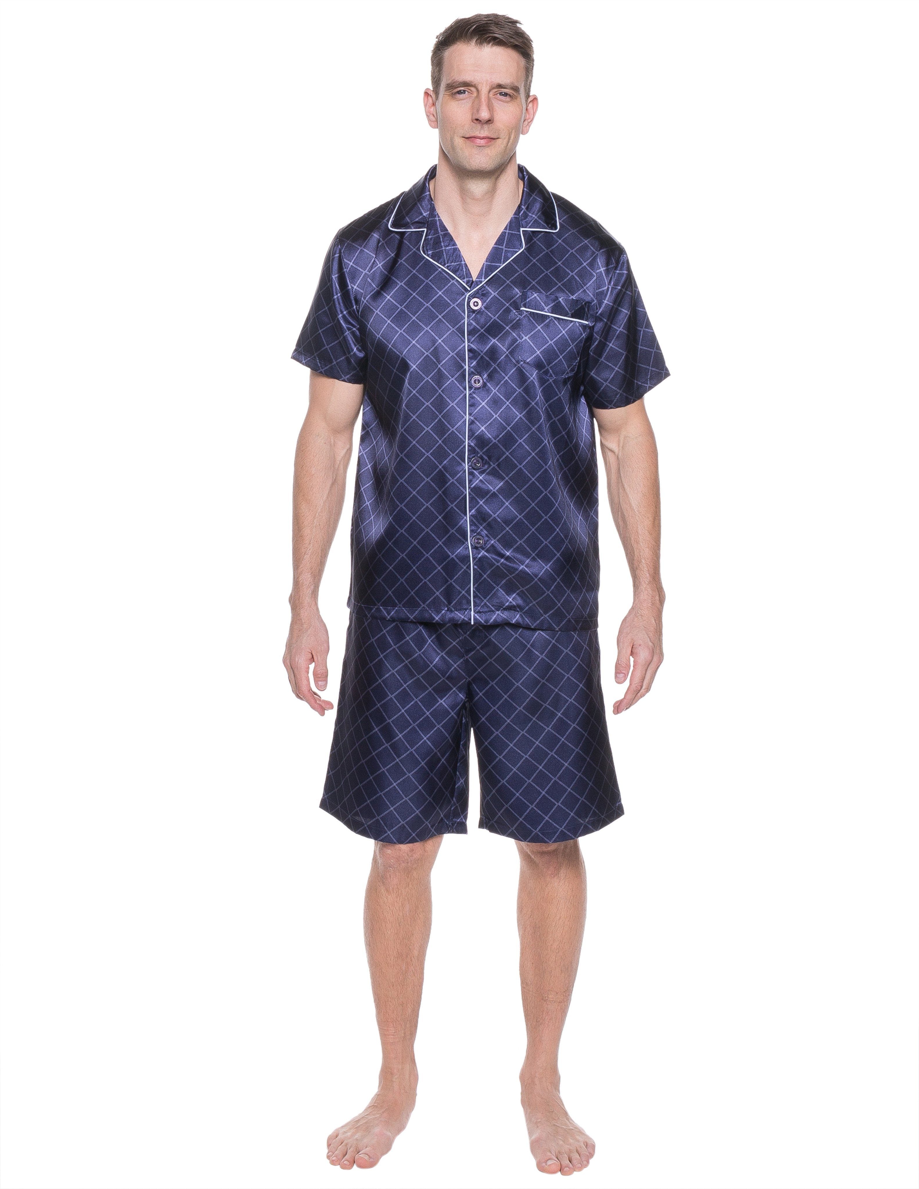 Mens Satin Short Sleepwear/Pajama Set