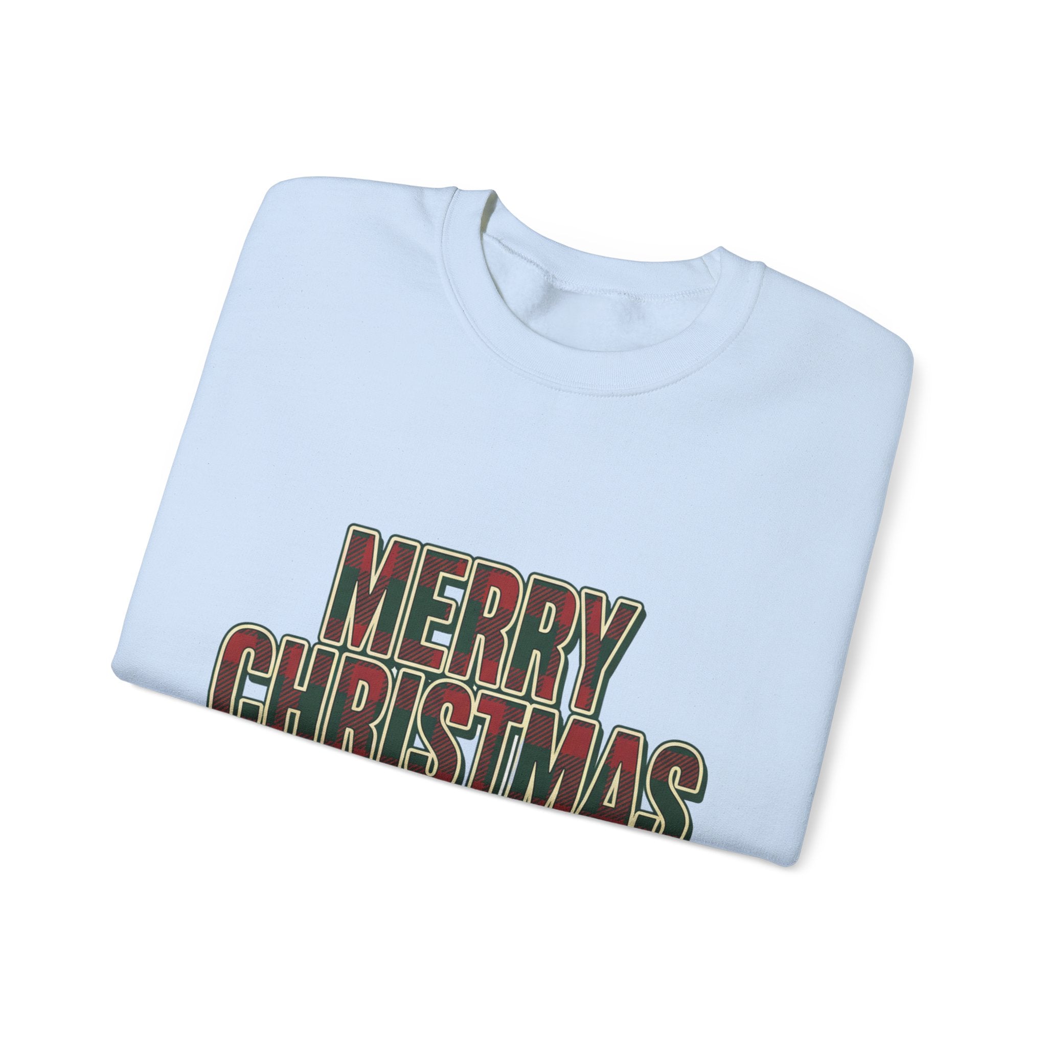 Merry Christmas Womens Christmas Sweatshirt | Plaid Letters