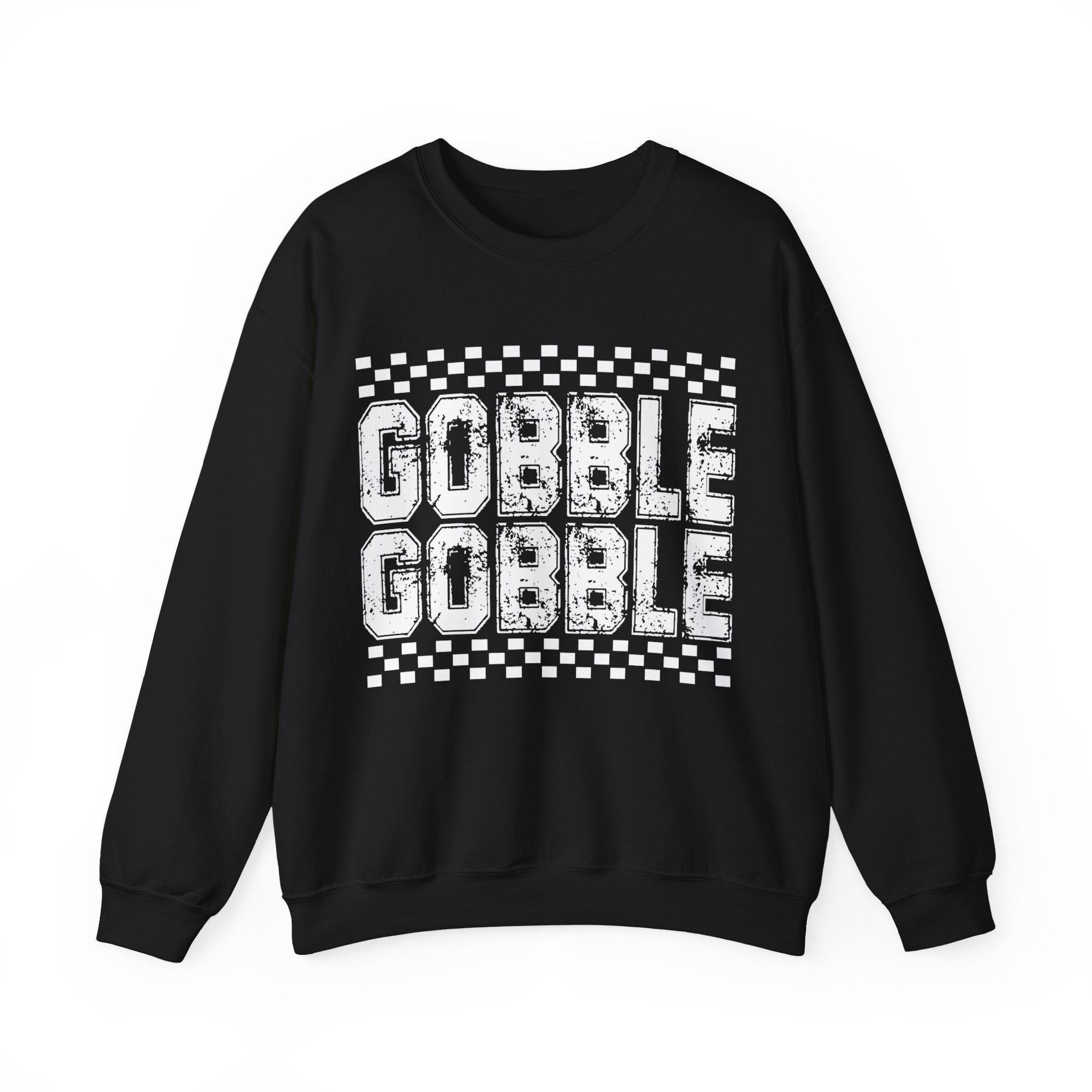 Gobble Gobble Checkerboard Thanksgiving Sweatshirt