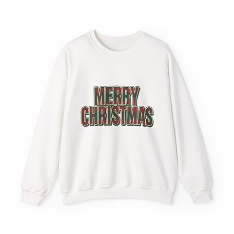 Merry Christmas Womens Christmas Sweatshirt | Plaid Letters