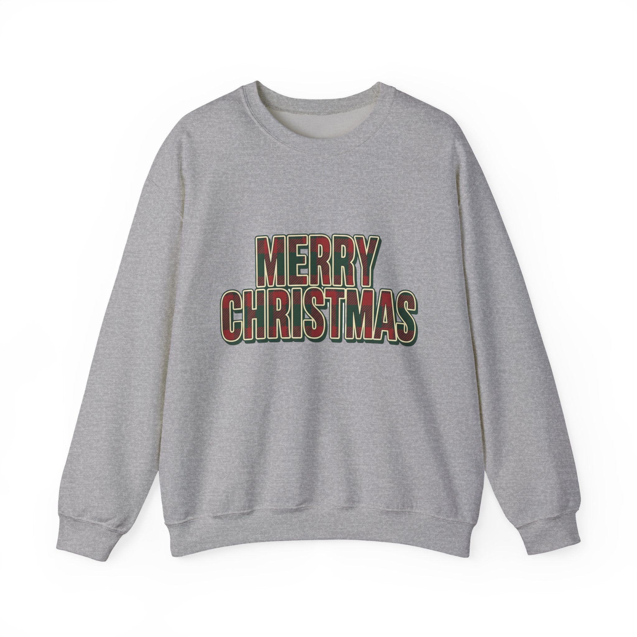 Merry Christmas Womens Christmas Sweatshirt | Plaid Letters