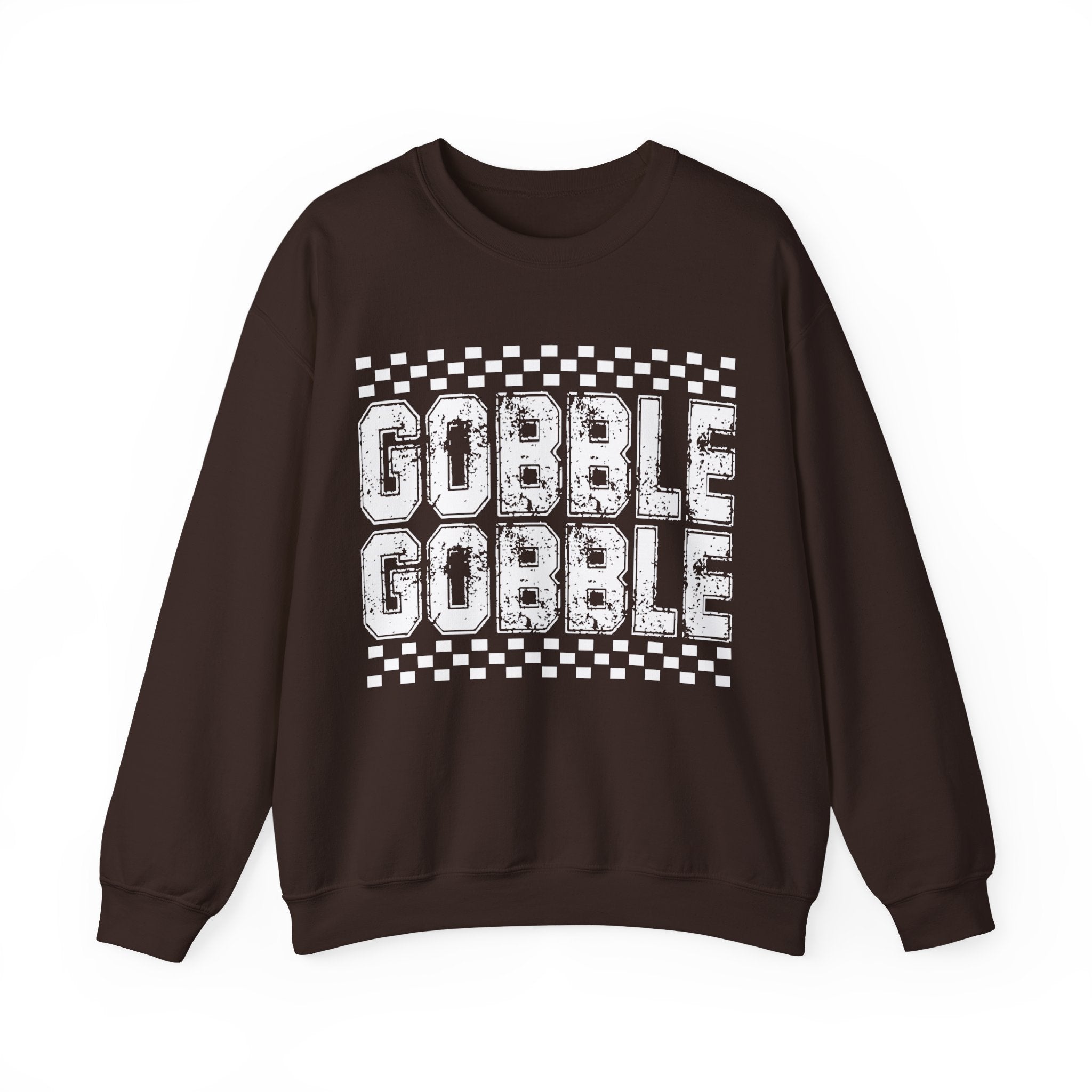 Gobble Gobble Checkerboard Thanksgiving Sweatshirt