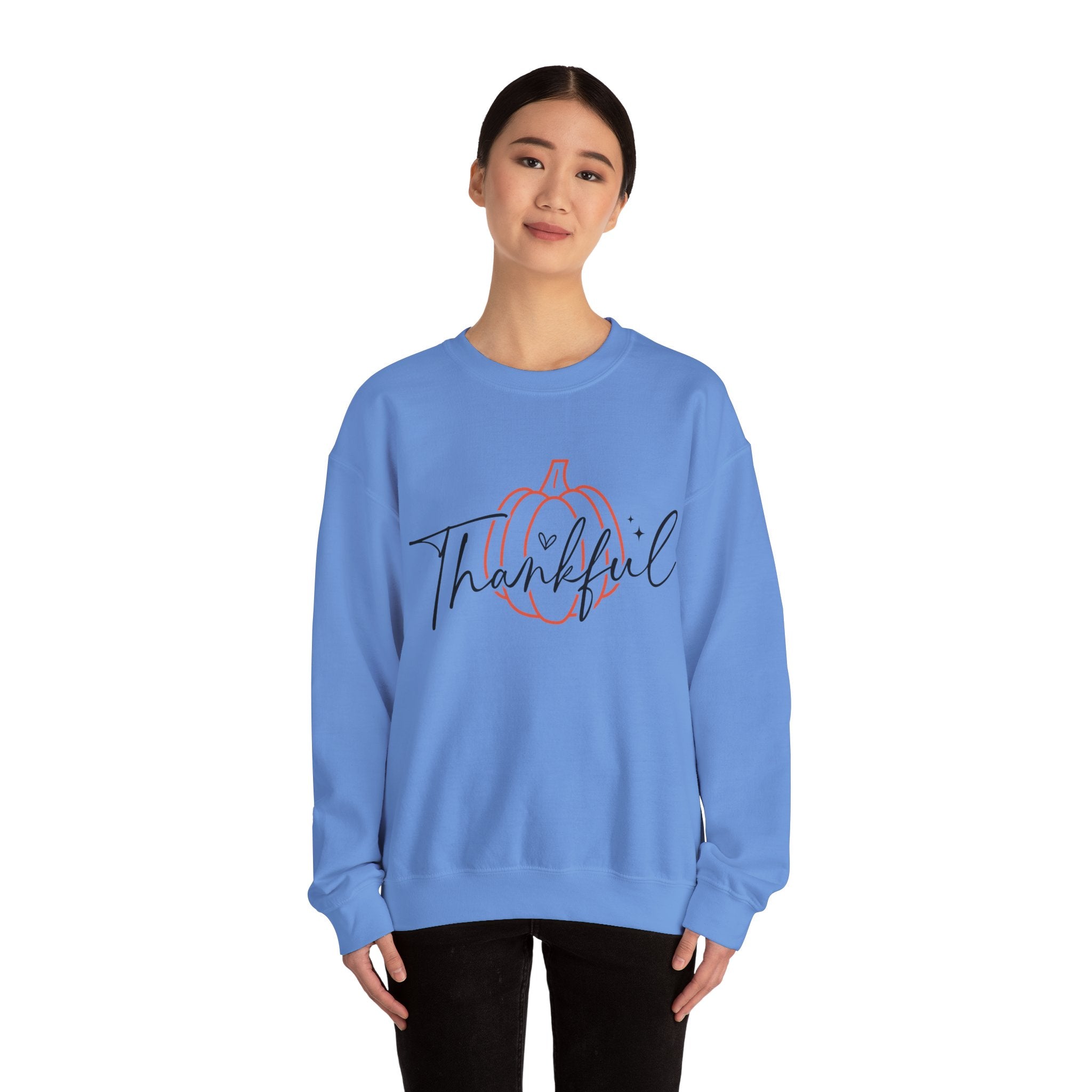 Thankful Pumpkin Womens Thanksgiving Sweatshirt