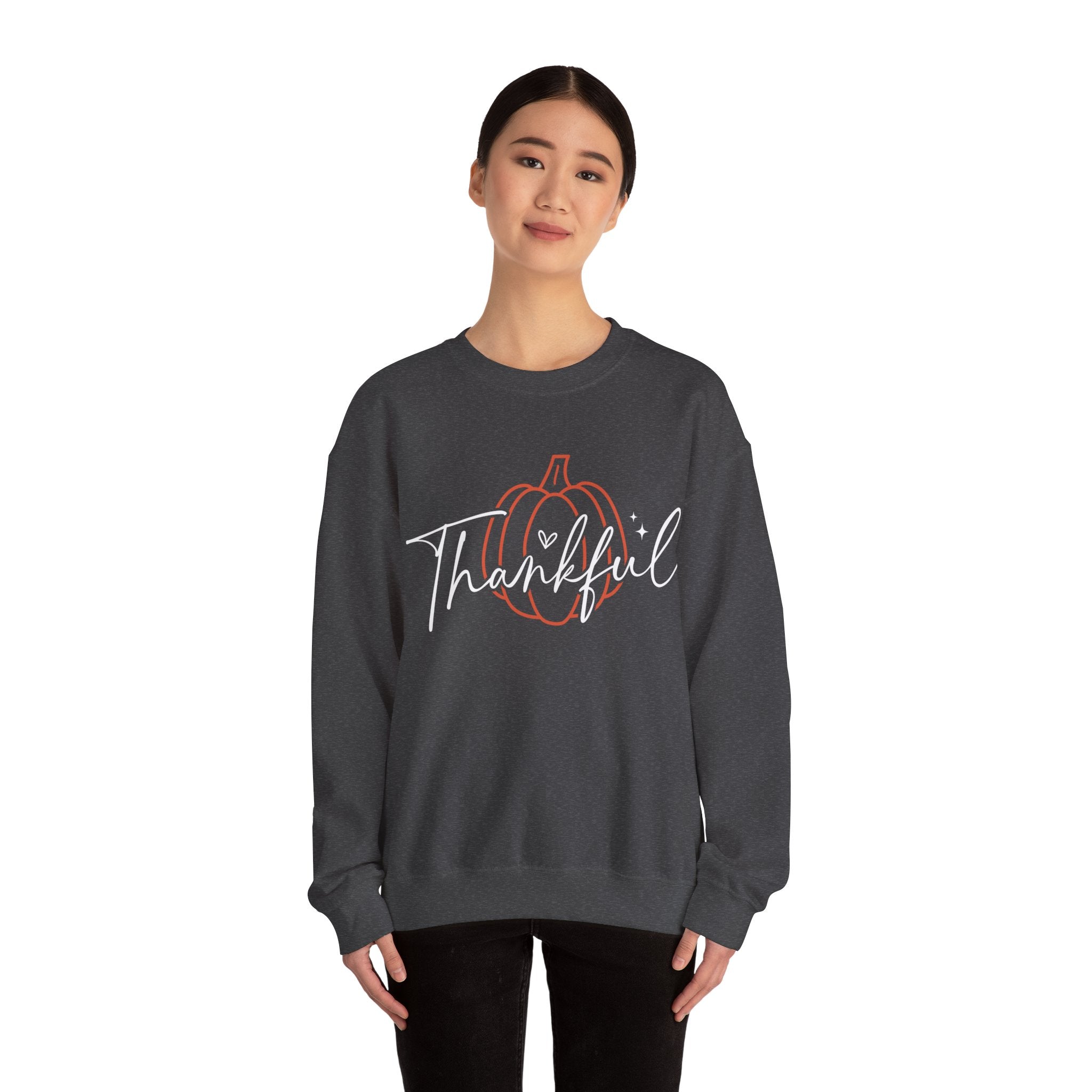 Thankful Pumpkin Womens Thanksgiving Sweatshirt