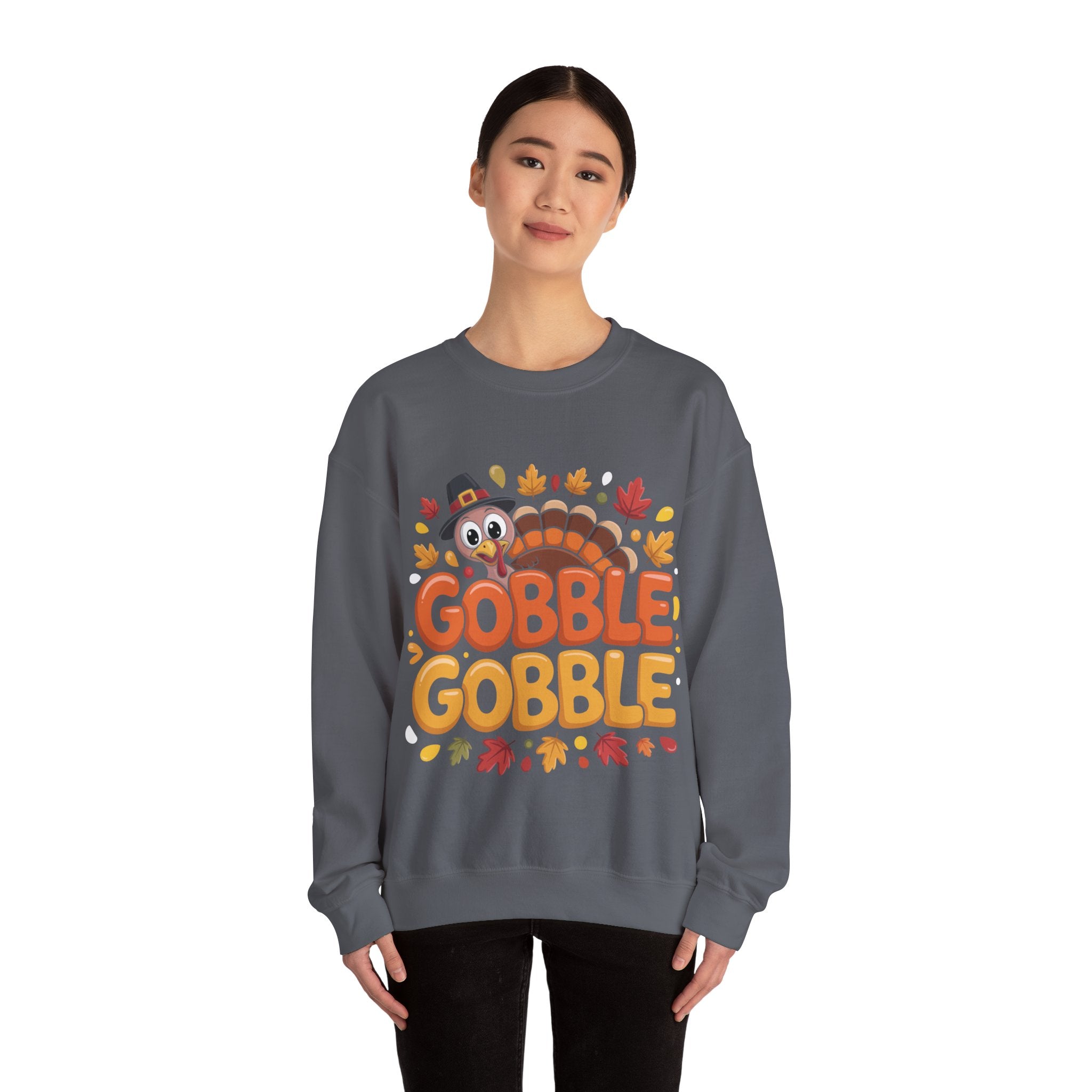 Gobble Gobble Turkey Thanksgiving Sweatshirt Crewneck Pullover Sweatshirt
