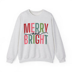 Merry and Bright Christmas Sweatshirt for Women | Christmas Holiday Crewneck Sweatshirt