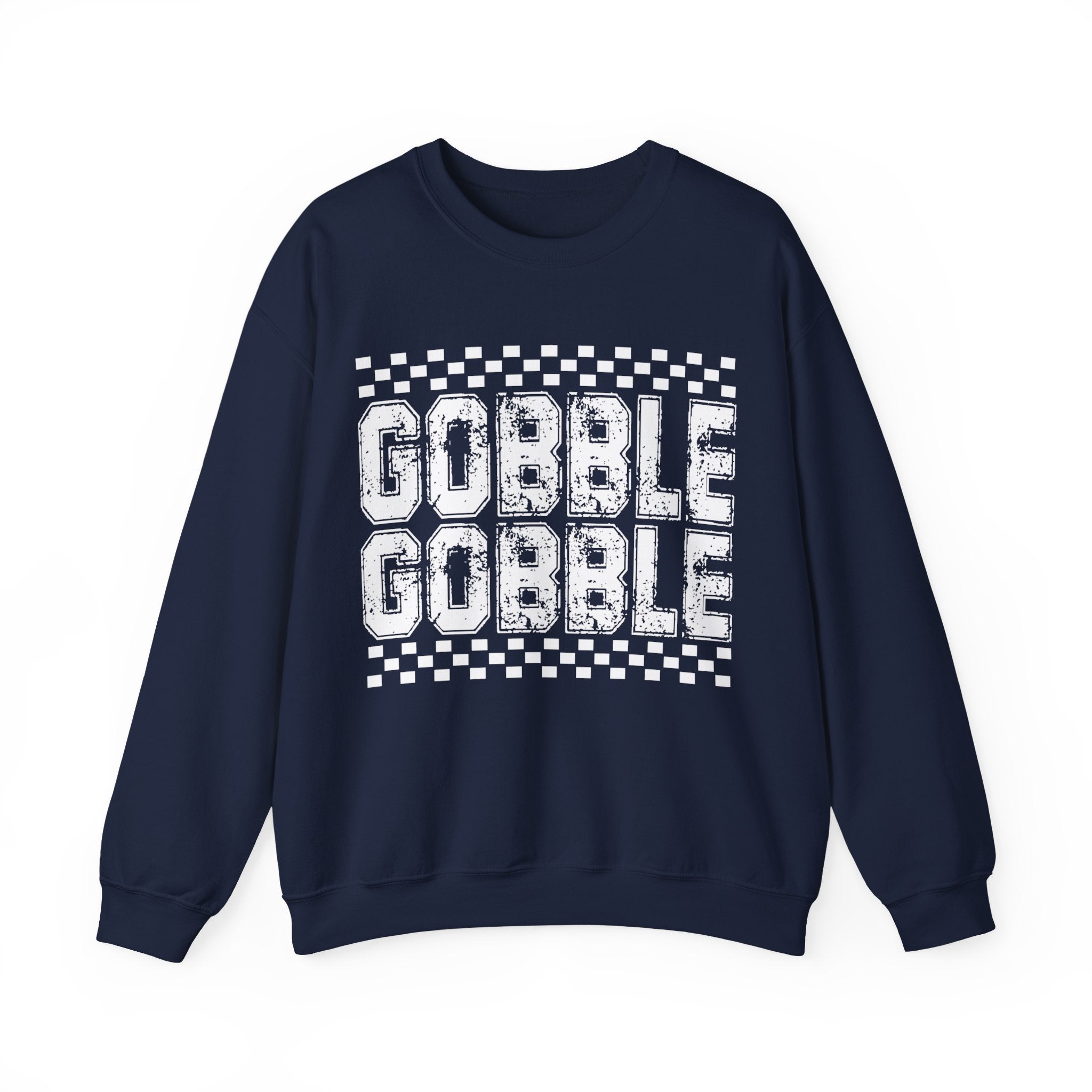 Gobble Gobble Checkerboard Thanksgiving Sweatshirt