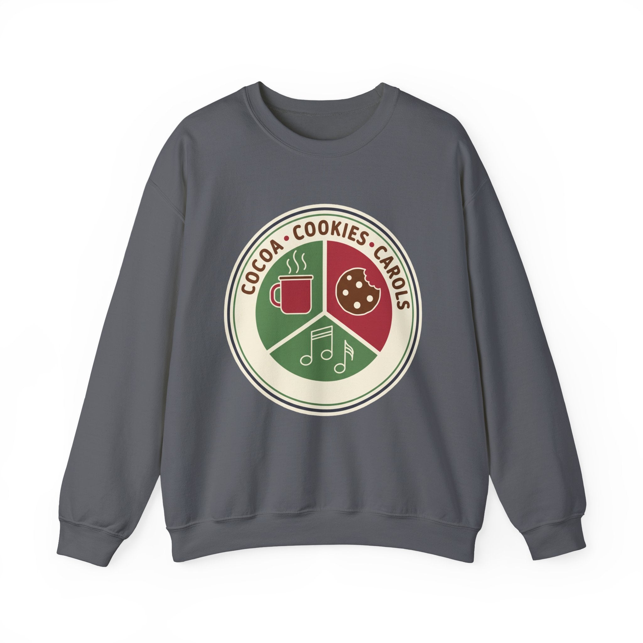Cocoa Cookies Carols Christmas Sweatshirt | Womens Holiday Sweatshirt