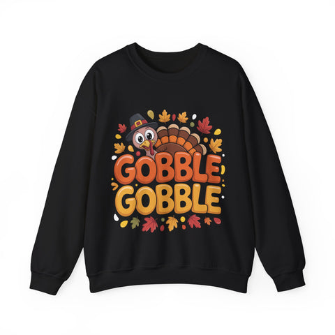 Gobble Gobble Turkey Thanksgiving Sweatshirt Crewneck Pullover Sweatshirt