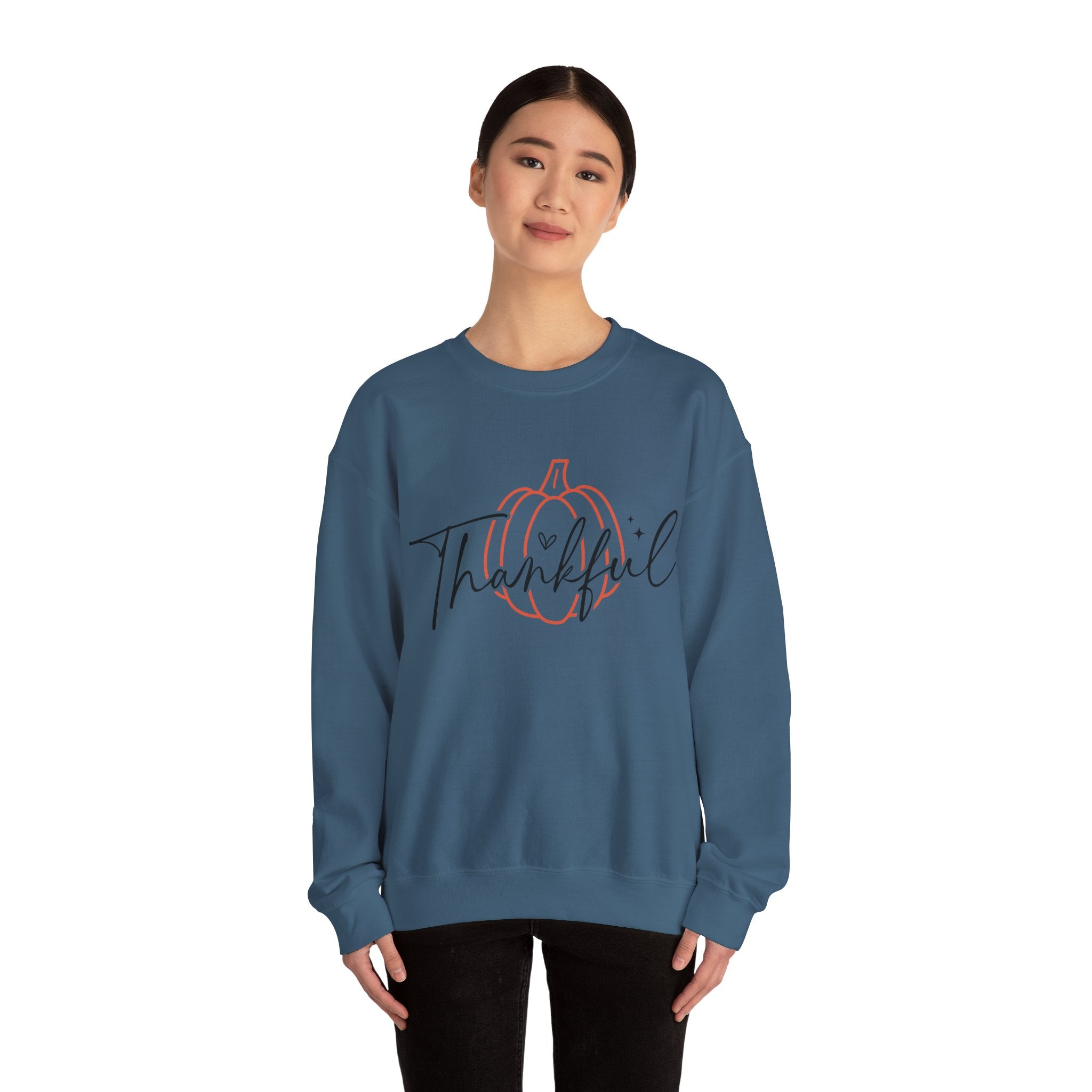Thankful Pumpkin Womens Thanksgiving Sweatshirt