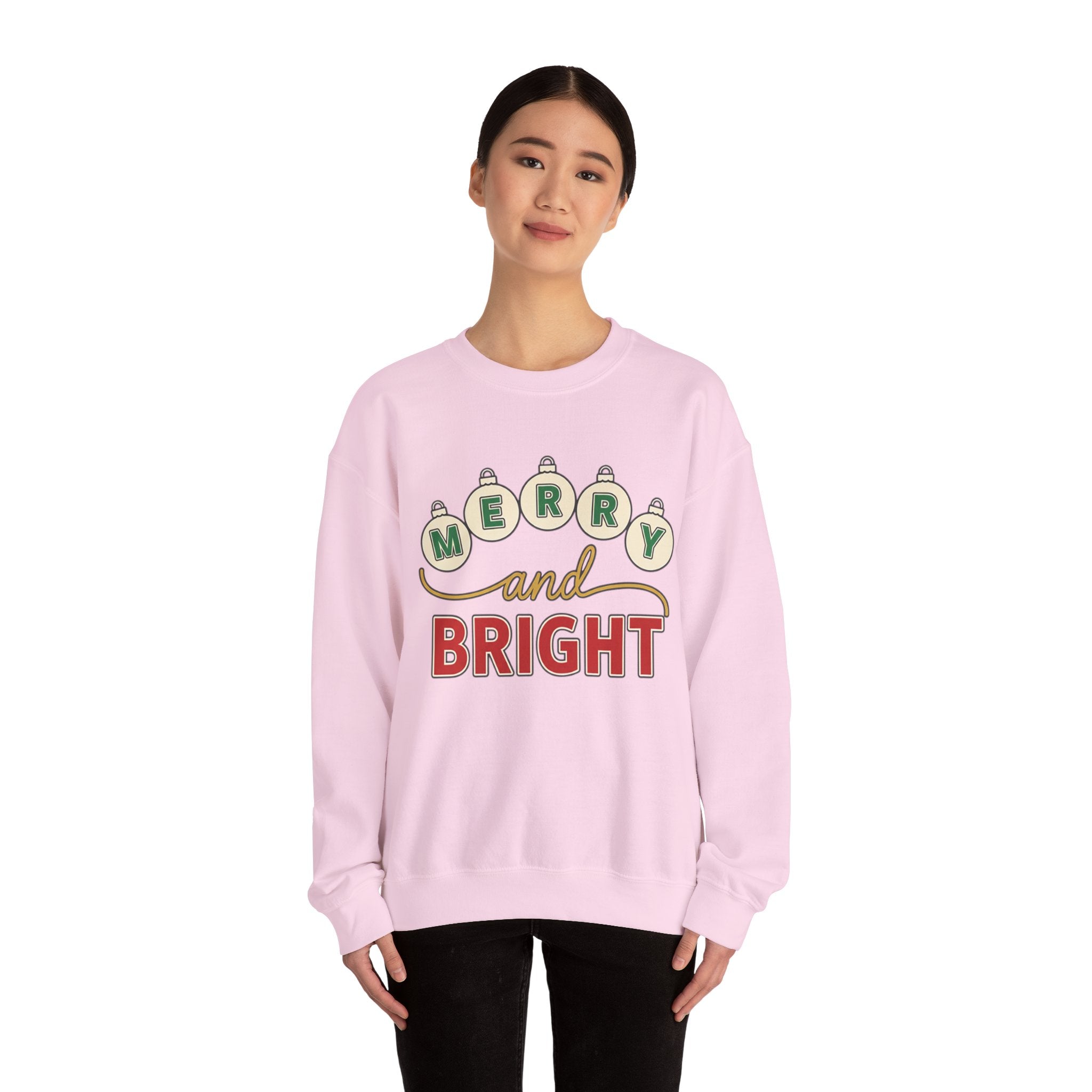 Merry and Bright Womens Christmas Ornaments Sweatshirt