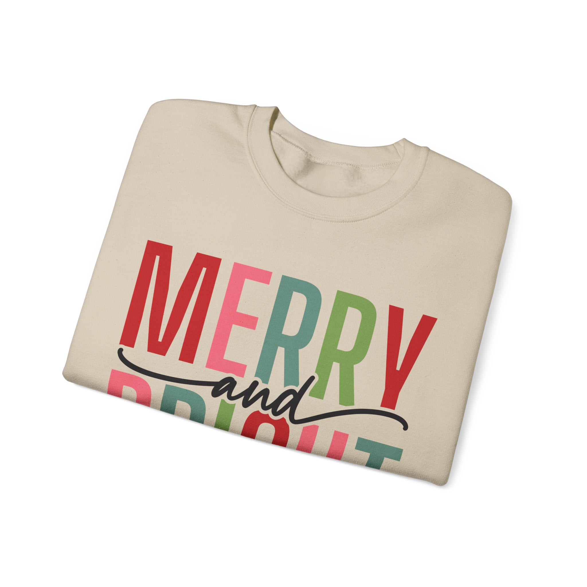 Merry and Bright Christmas Sweatshirt for Women | Christmas Holiday Crewneck Sweatshirt