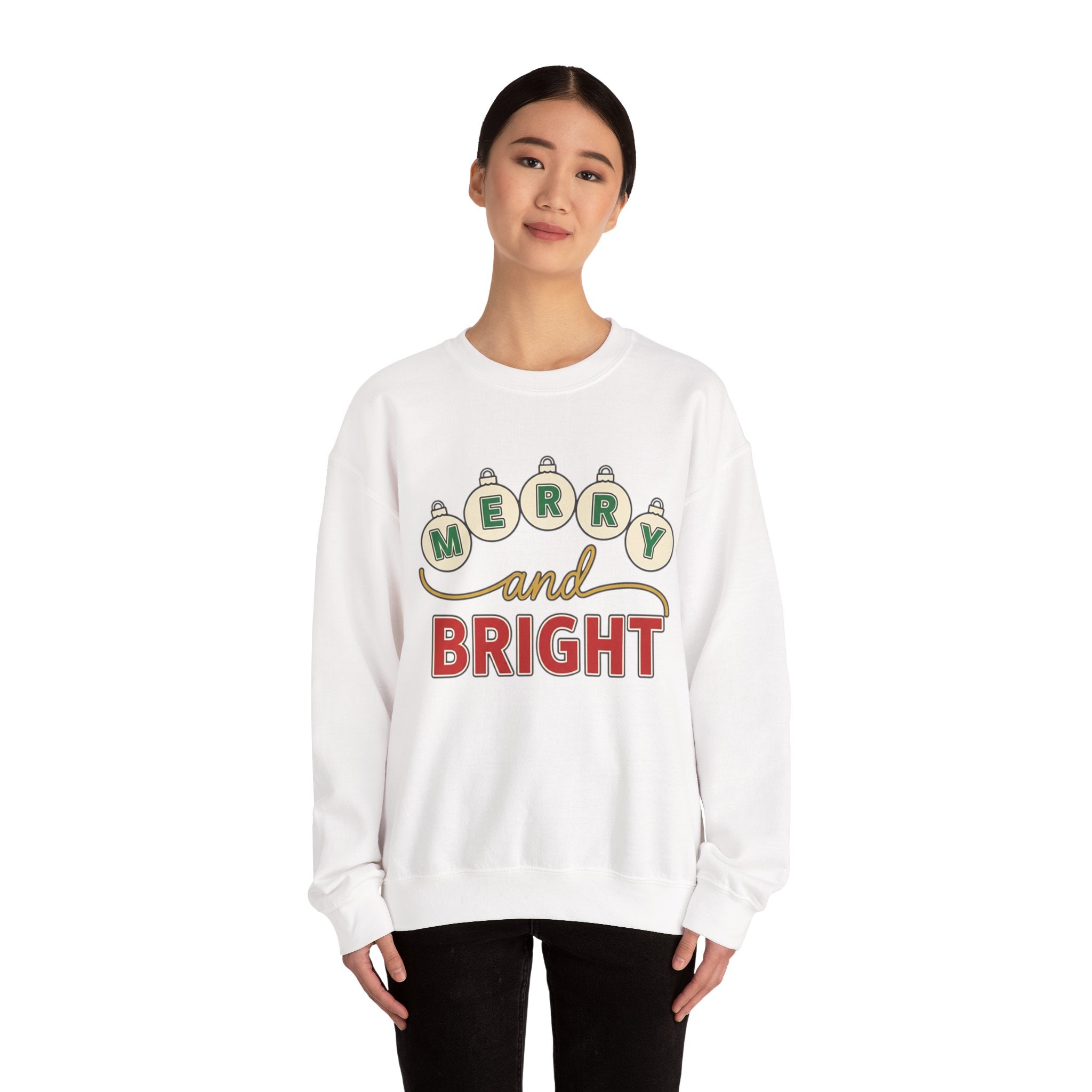 Merry and Bright Womens Christmas Ornaments Sweatshirt