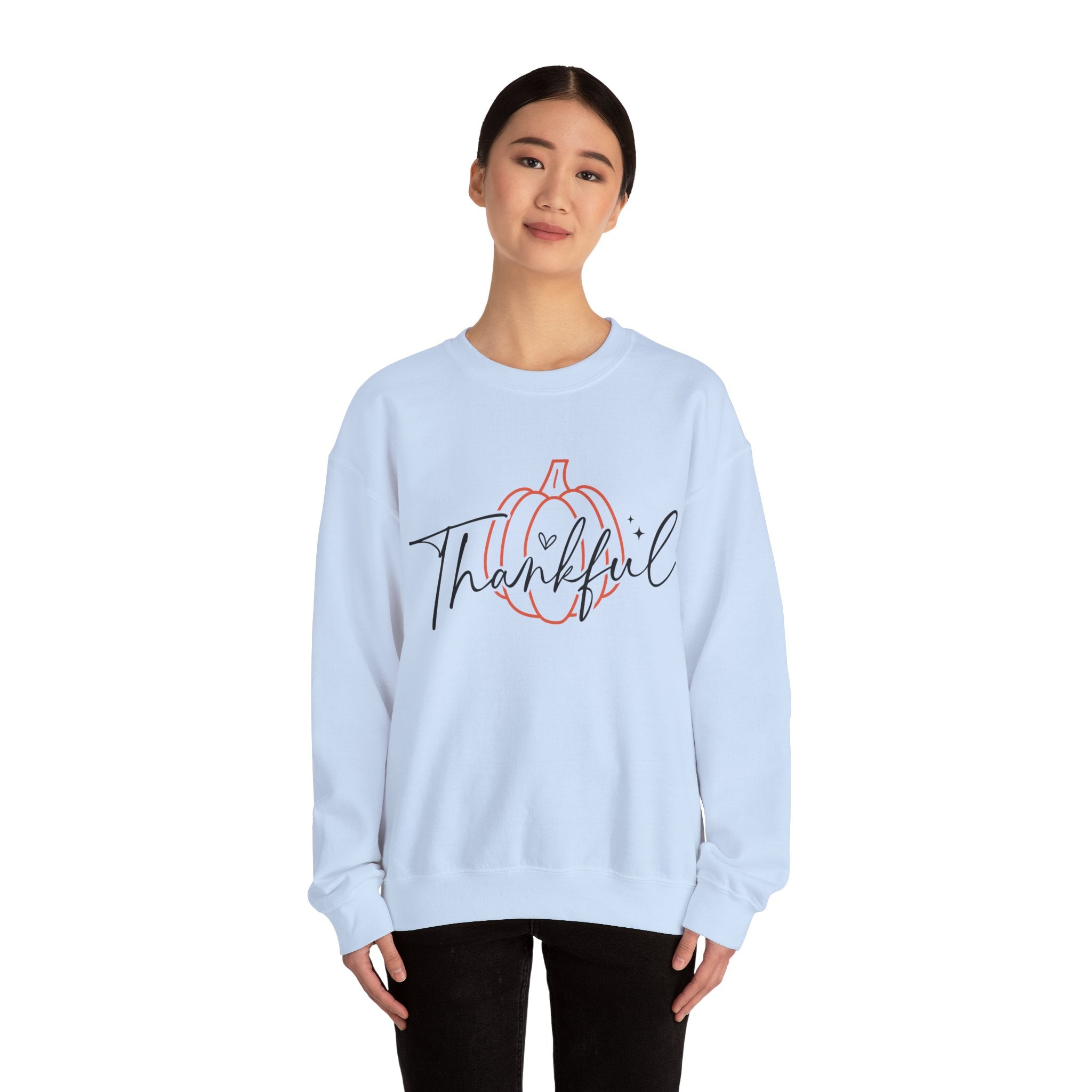 Thankful Pumpkin Womens Thanksgiving Sweatshirt