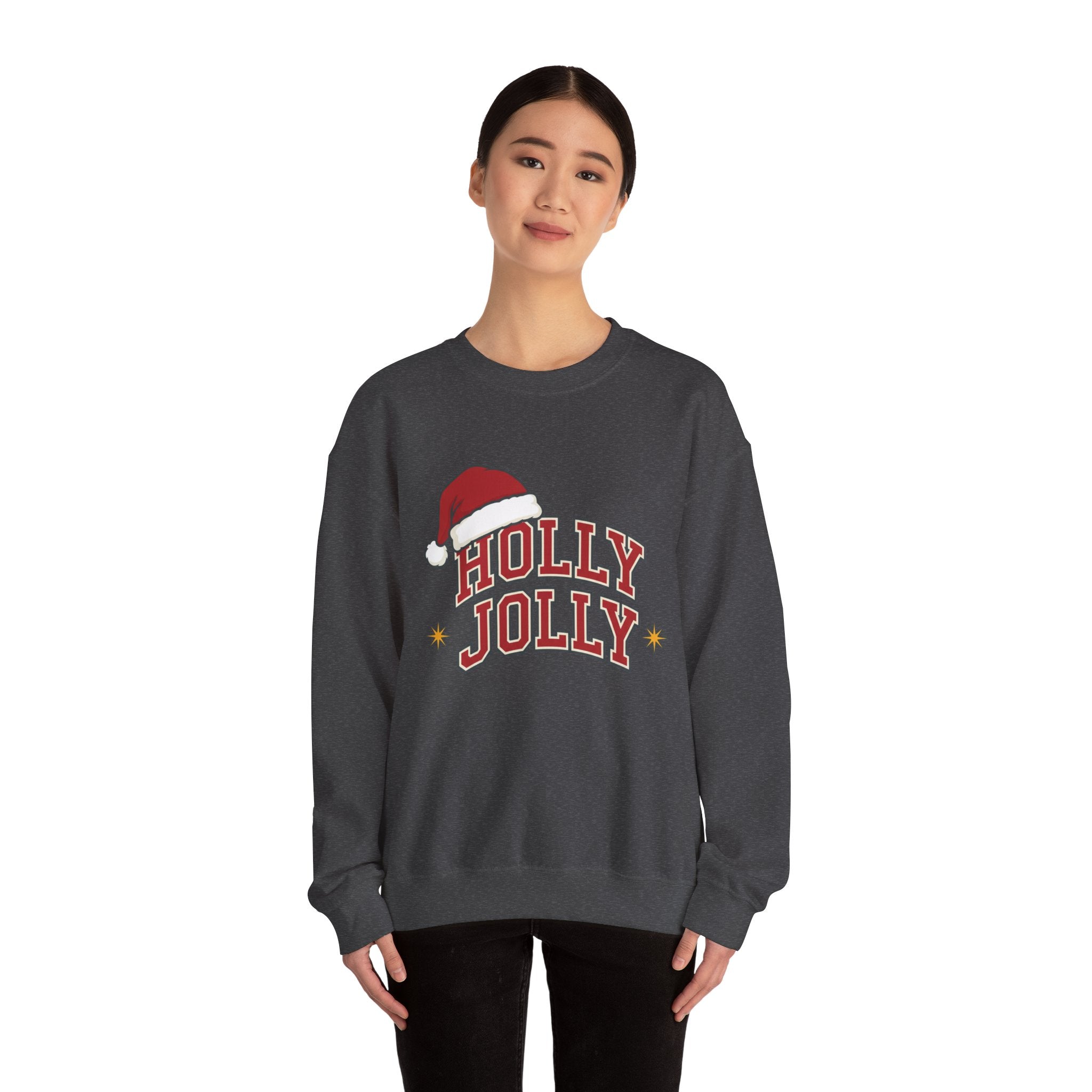 Holly Jolly Santa Hat Sweatshirt | Womens Christmas Sweatshirt