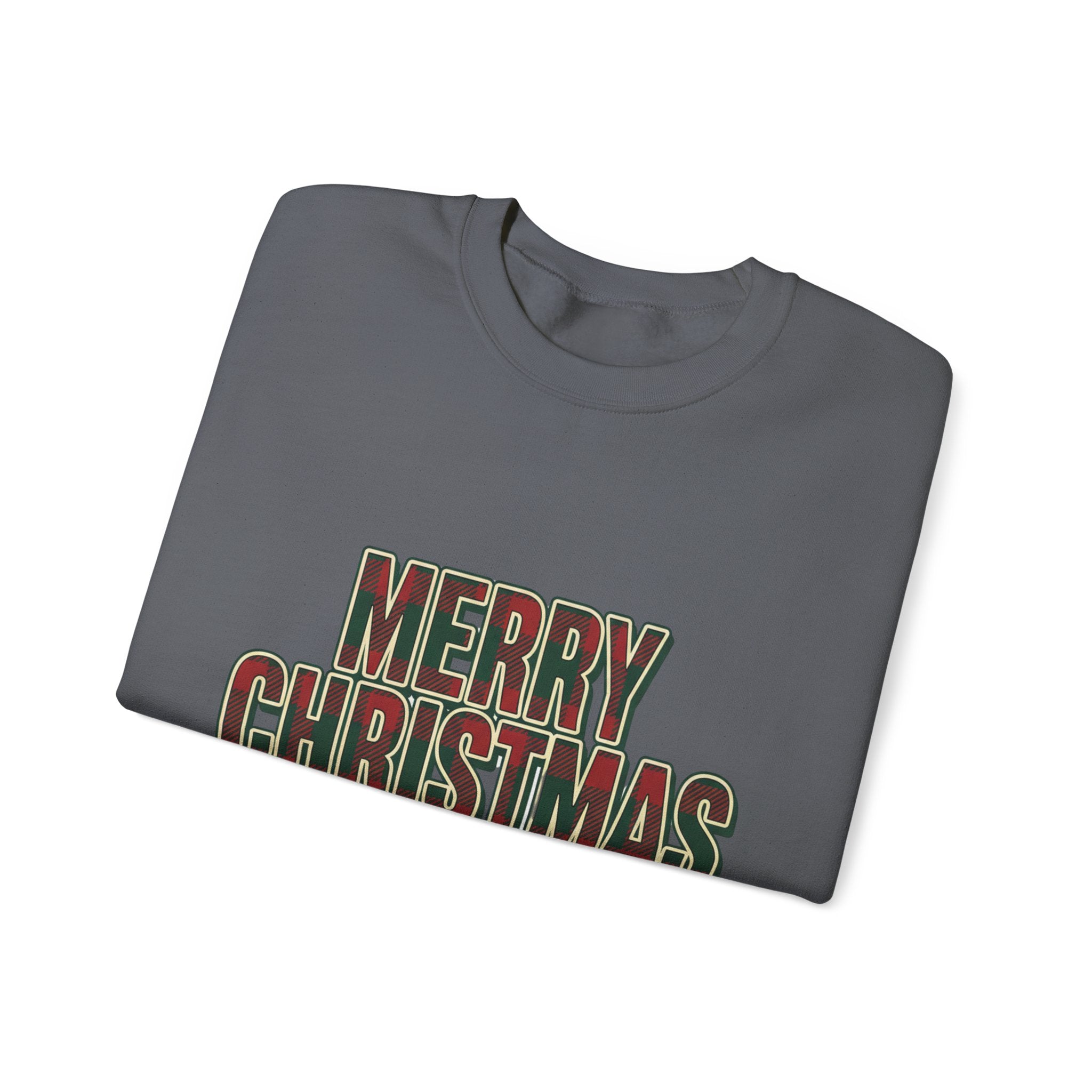 Merry Christmas Womens Christmas Sweatshirt | Plaid Letters