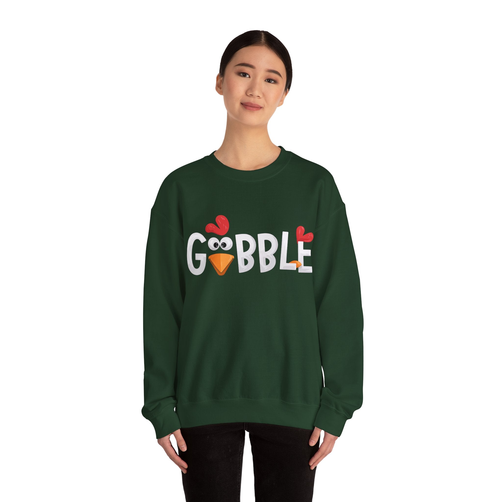 Gobble Turkey Face Thanksgiving Sweatshirt
