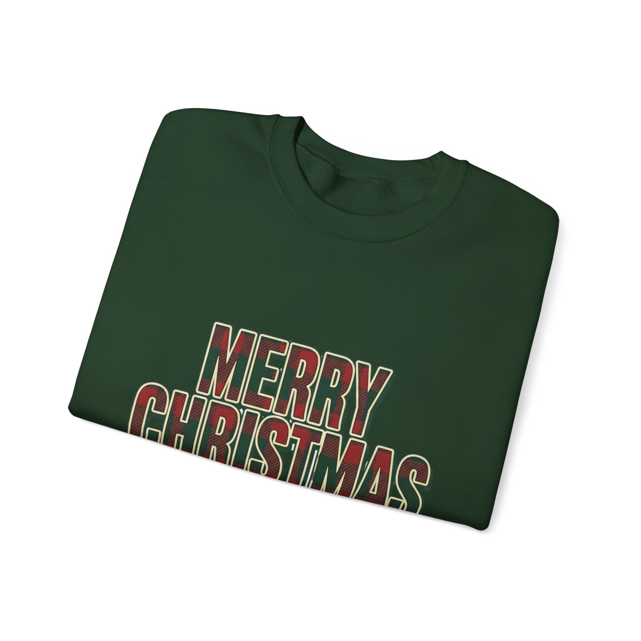 Merry Christmas Womens Christmas Sweatshirt | Plaid Letters