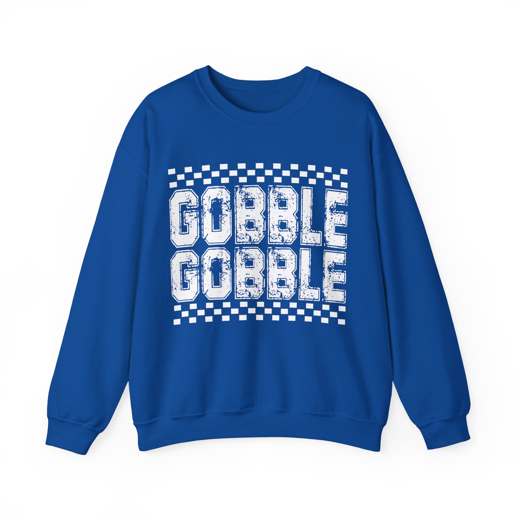 Gobble Gobble Checkerboard Thanksgiving Sweatshirt
