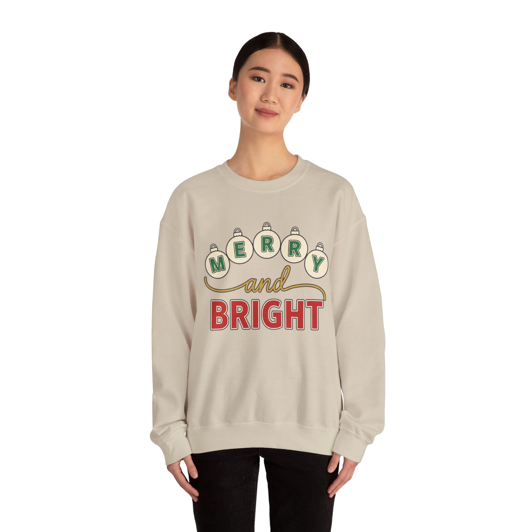 Merry and Bright Womens Christmas Ornaments Sweatshirt