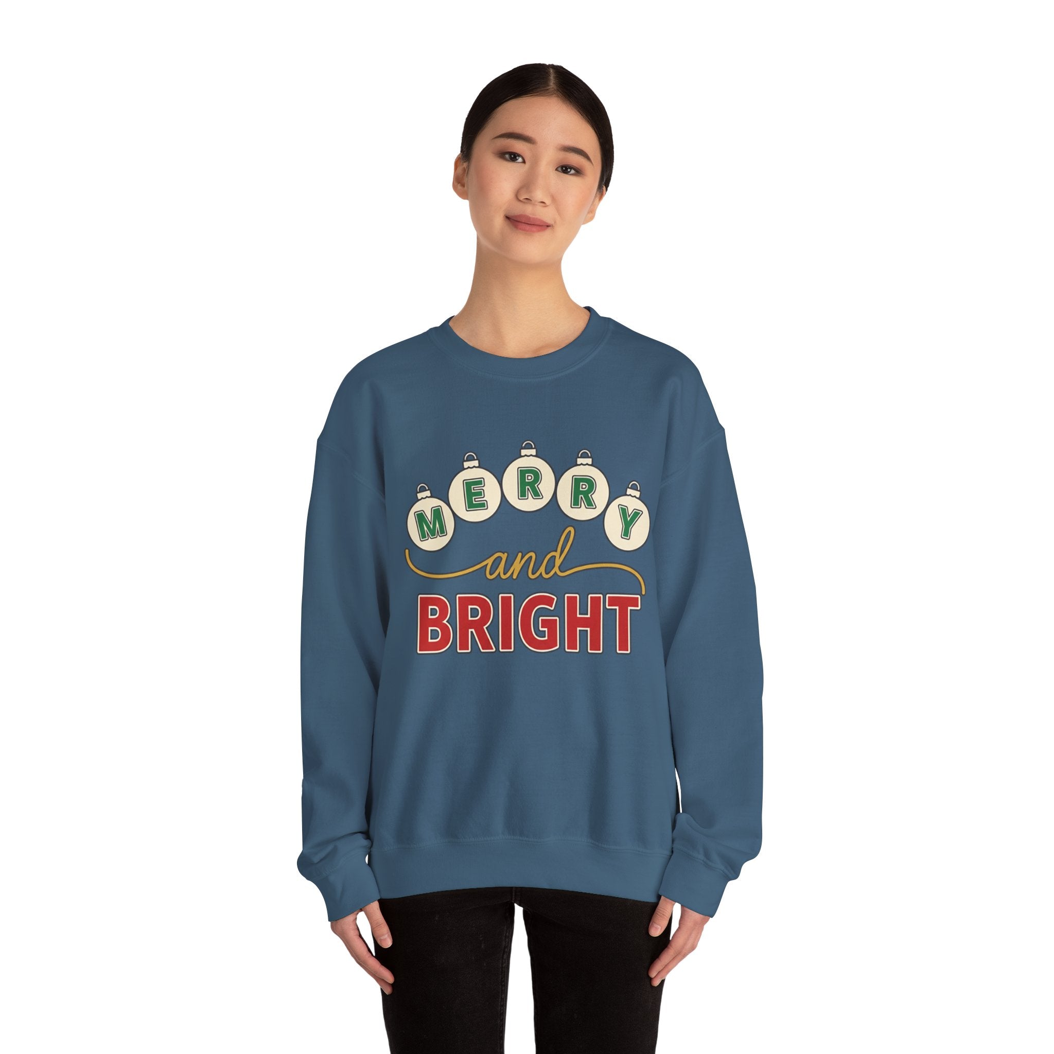 Merry and Bright Womens Christmas Ornaments Sweatshirt