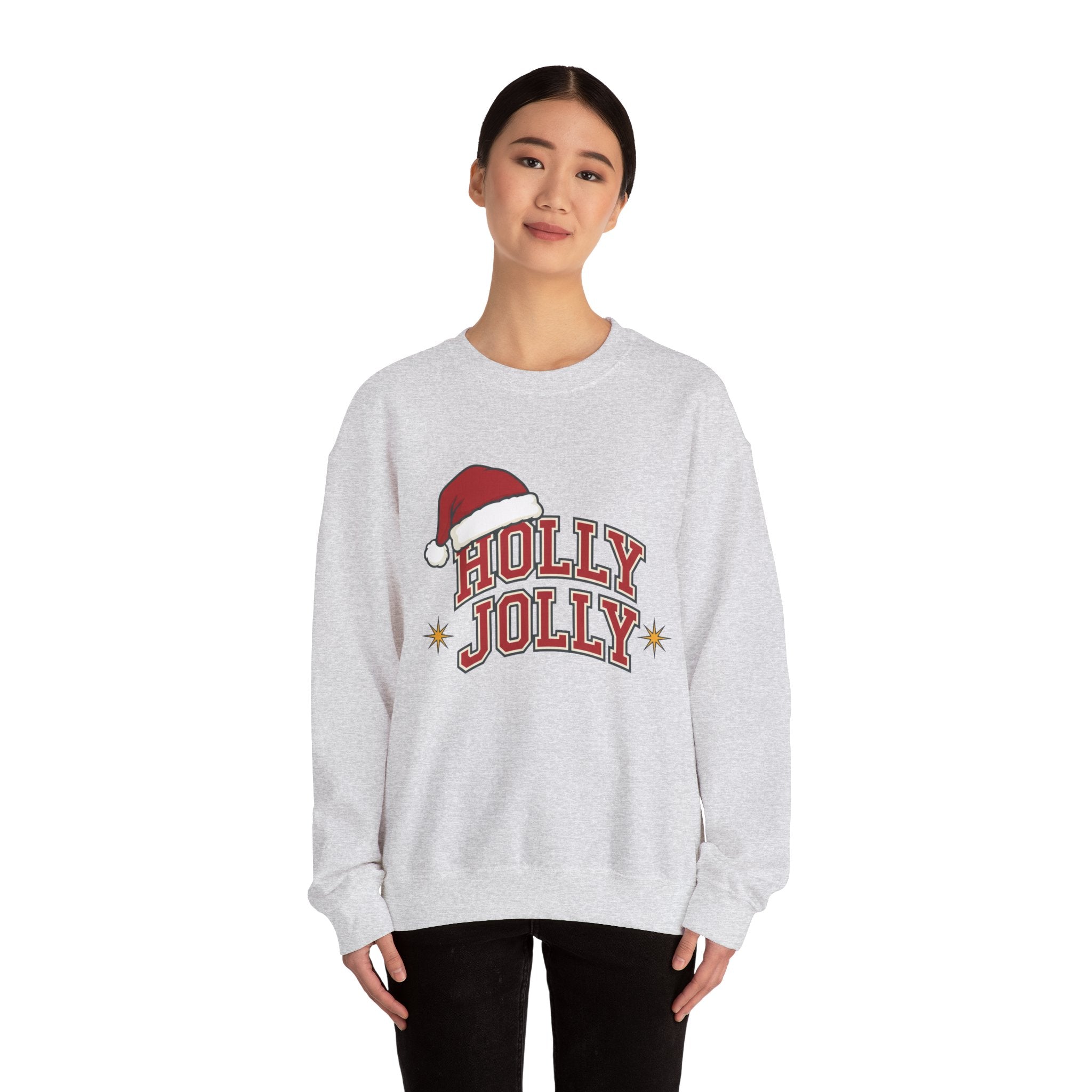 Holly Jolly Santa Hat Sweatshirt | Womens Christmas Sweatshirt
