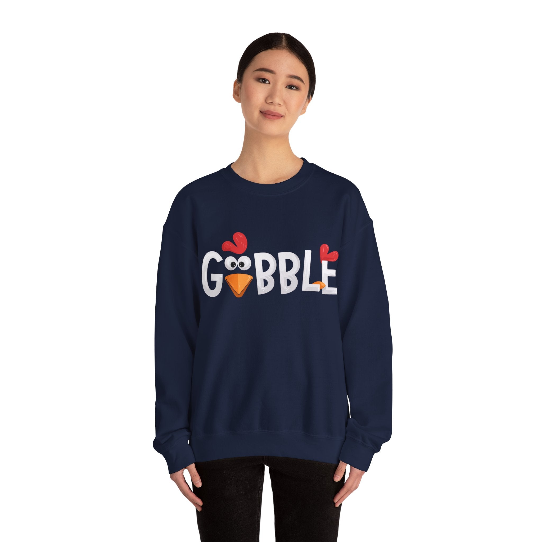 Gobble Turkey Face Thanksgiving Sweatshirt