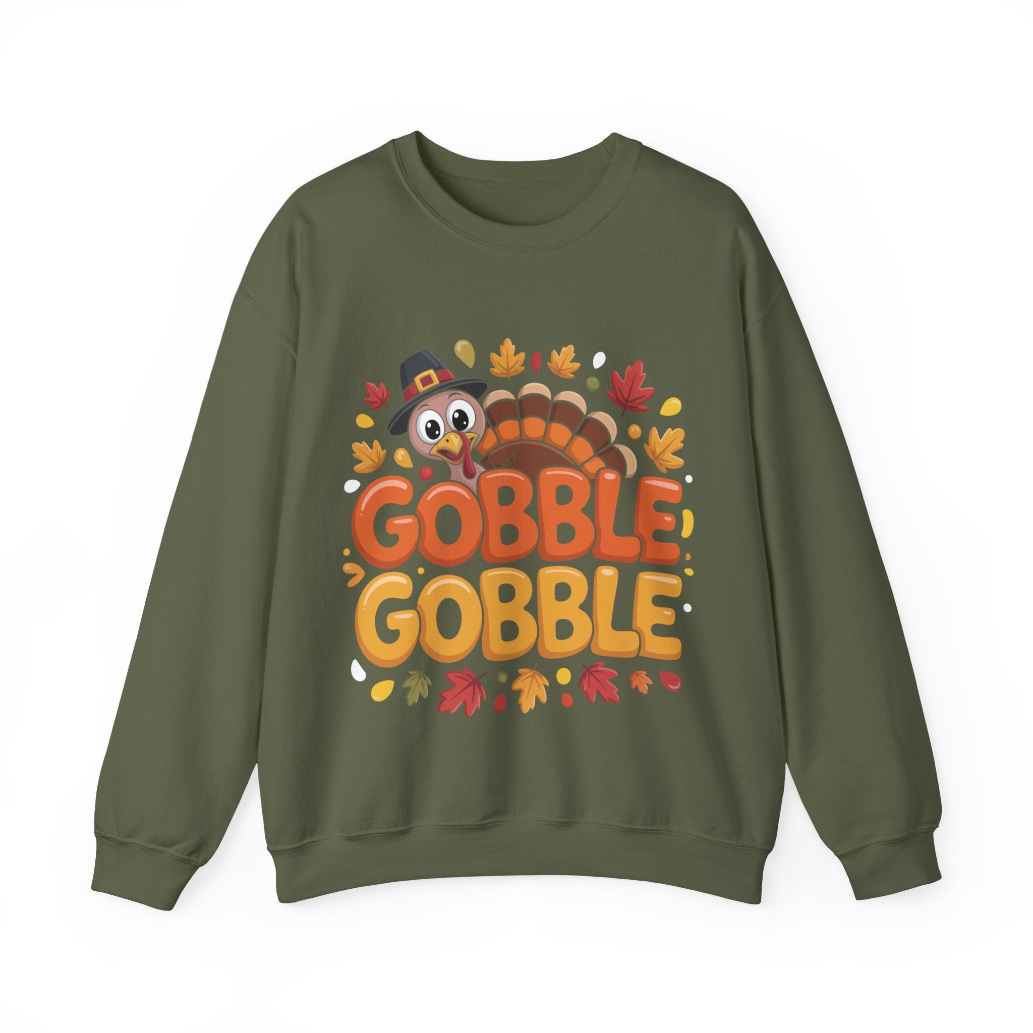 Gobble Gobble Turkey Thanksgiving Sweatshirt Crewneck Pullover Sweatshirt