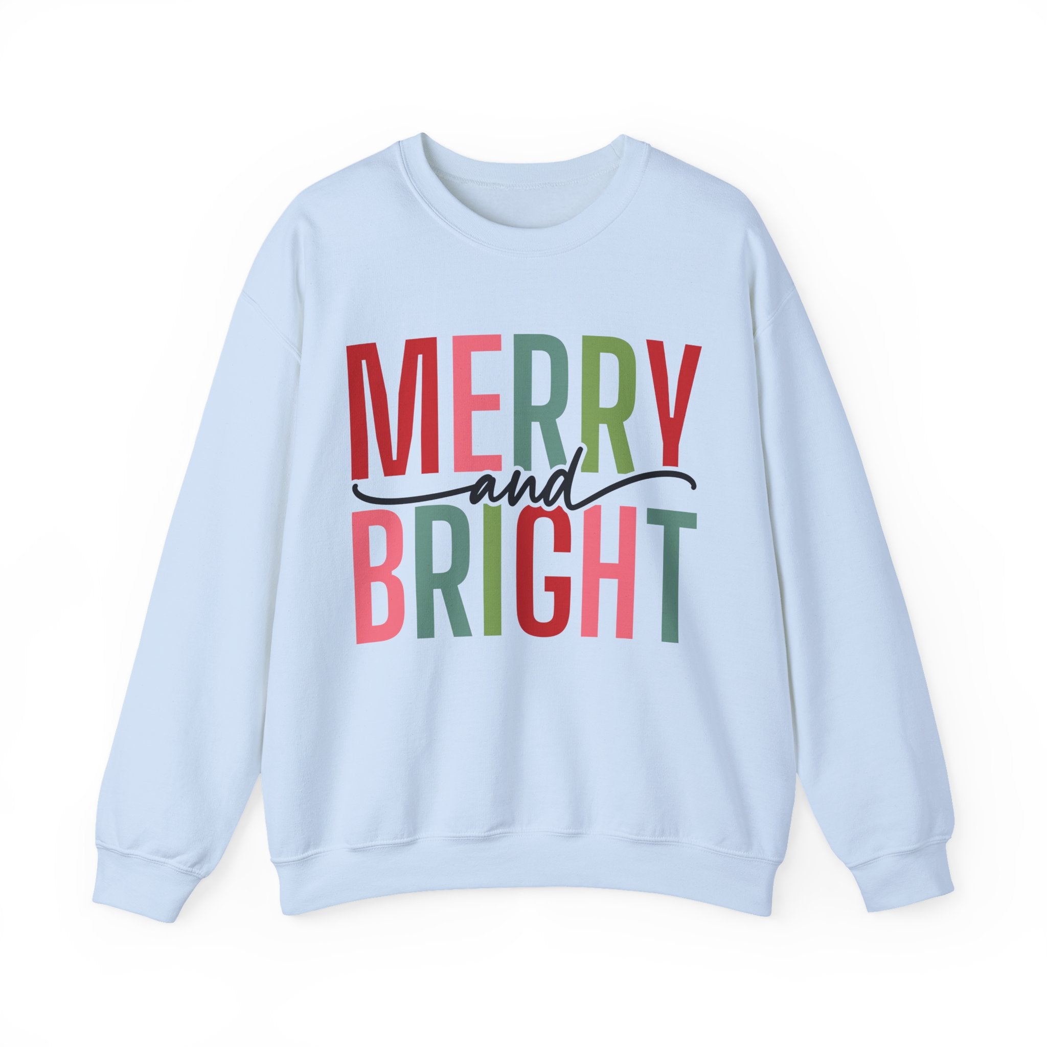 Merry and Bright Christmas Sweatshirt for Women | Christmas Holiday Crewneck Sweatshirt
