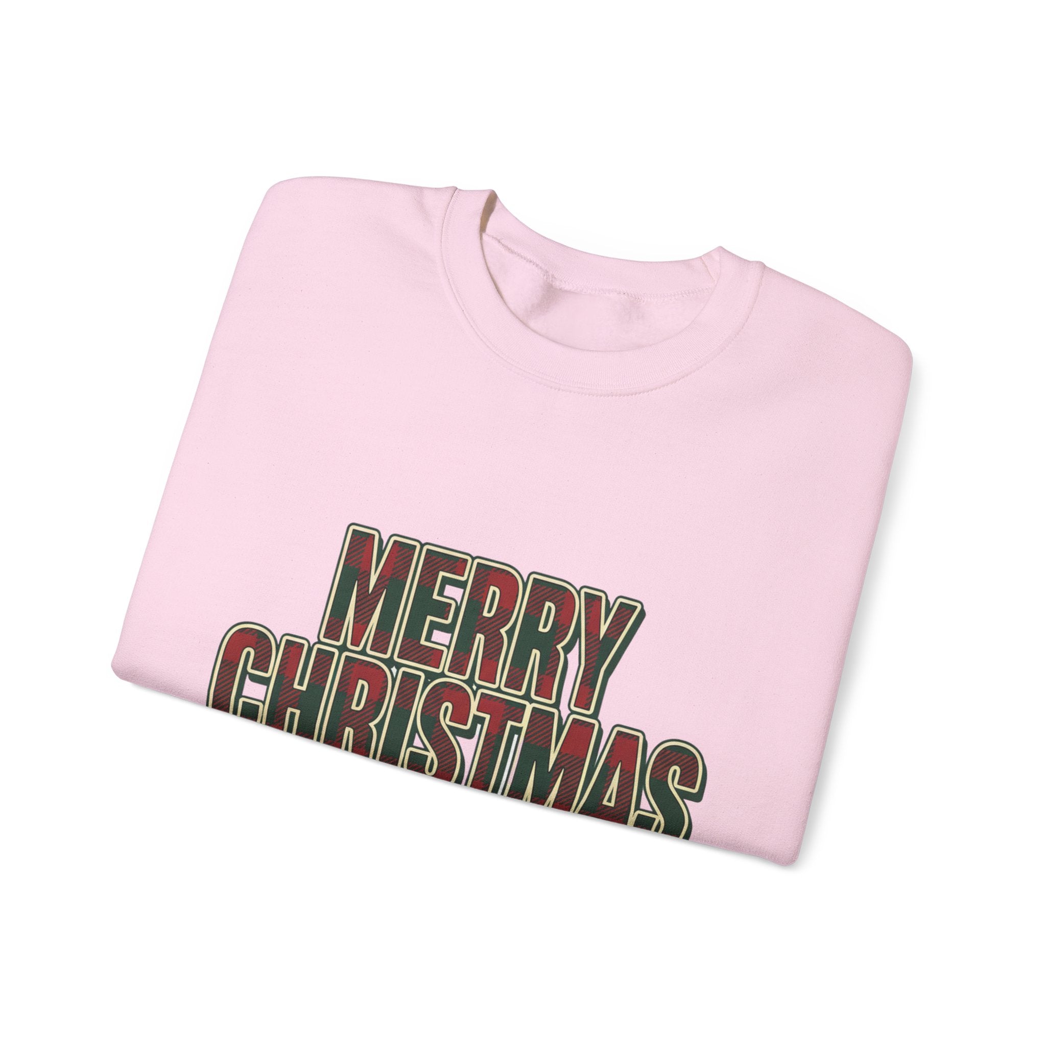 Merry Christmas Womens Christmas Sweatshirt | Plaid Letters