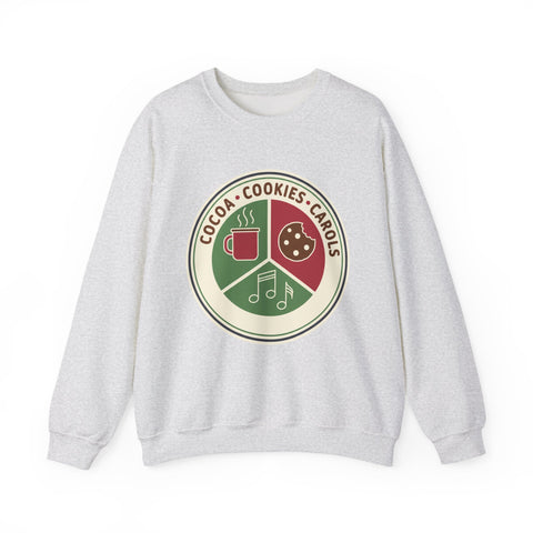 Cocoa Cookies Carols Christmas Sweatshirt | Womens Holiday Sweatshirt