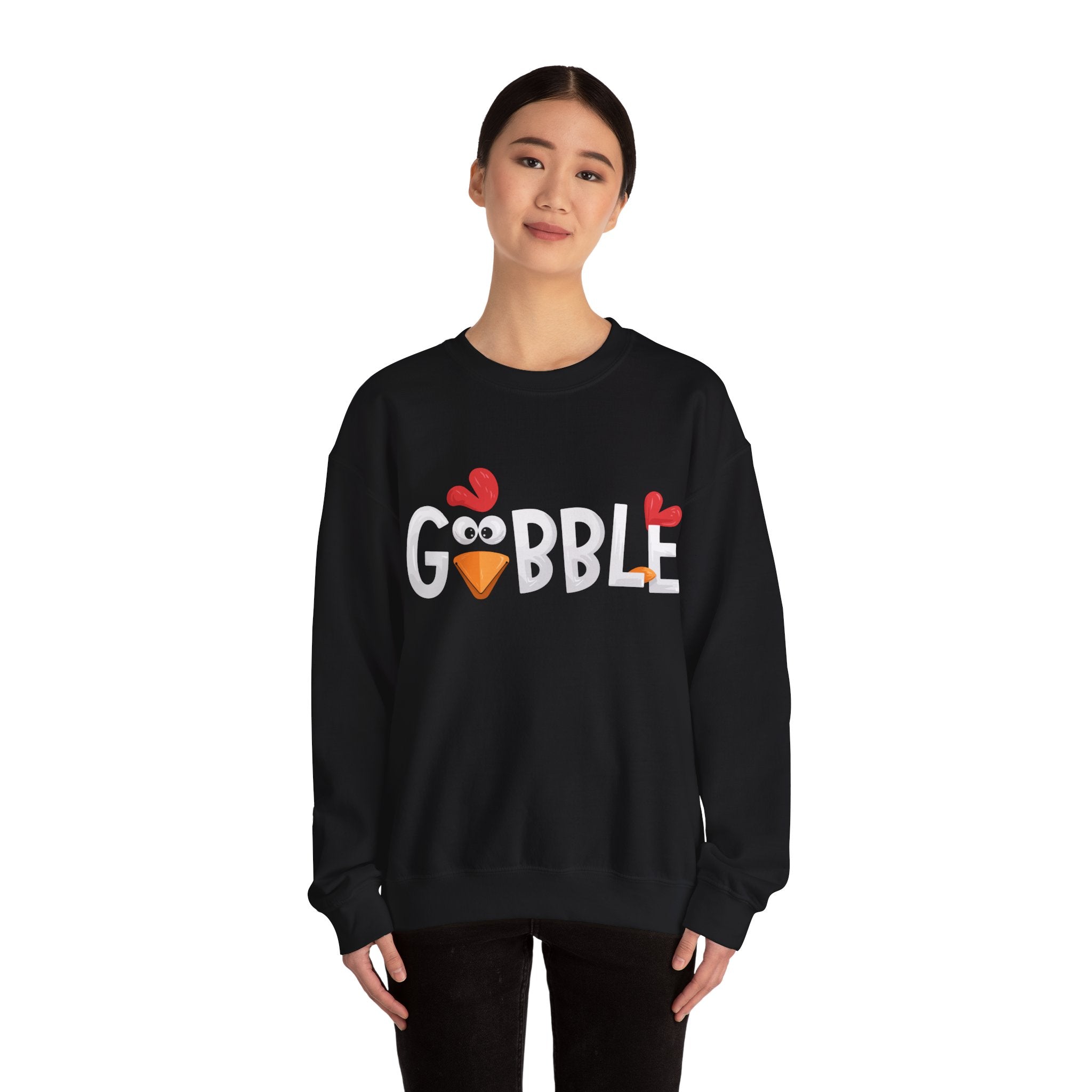 Gobble Turkey Face Thanksgiving Sweatshirt