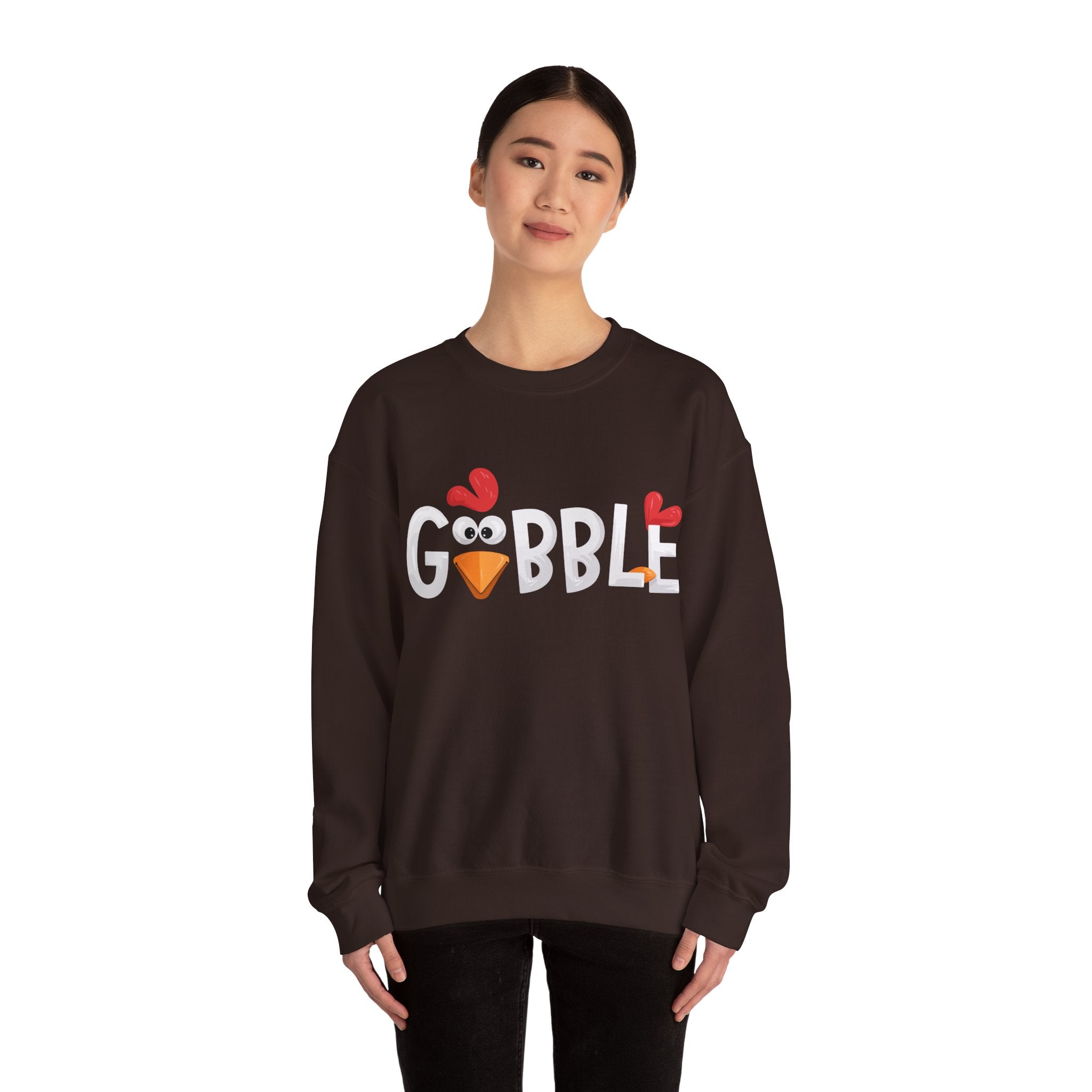 Gobble Turkey Face Thanksgiving Sweatshirt