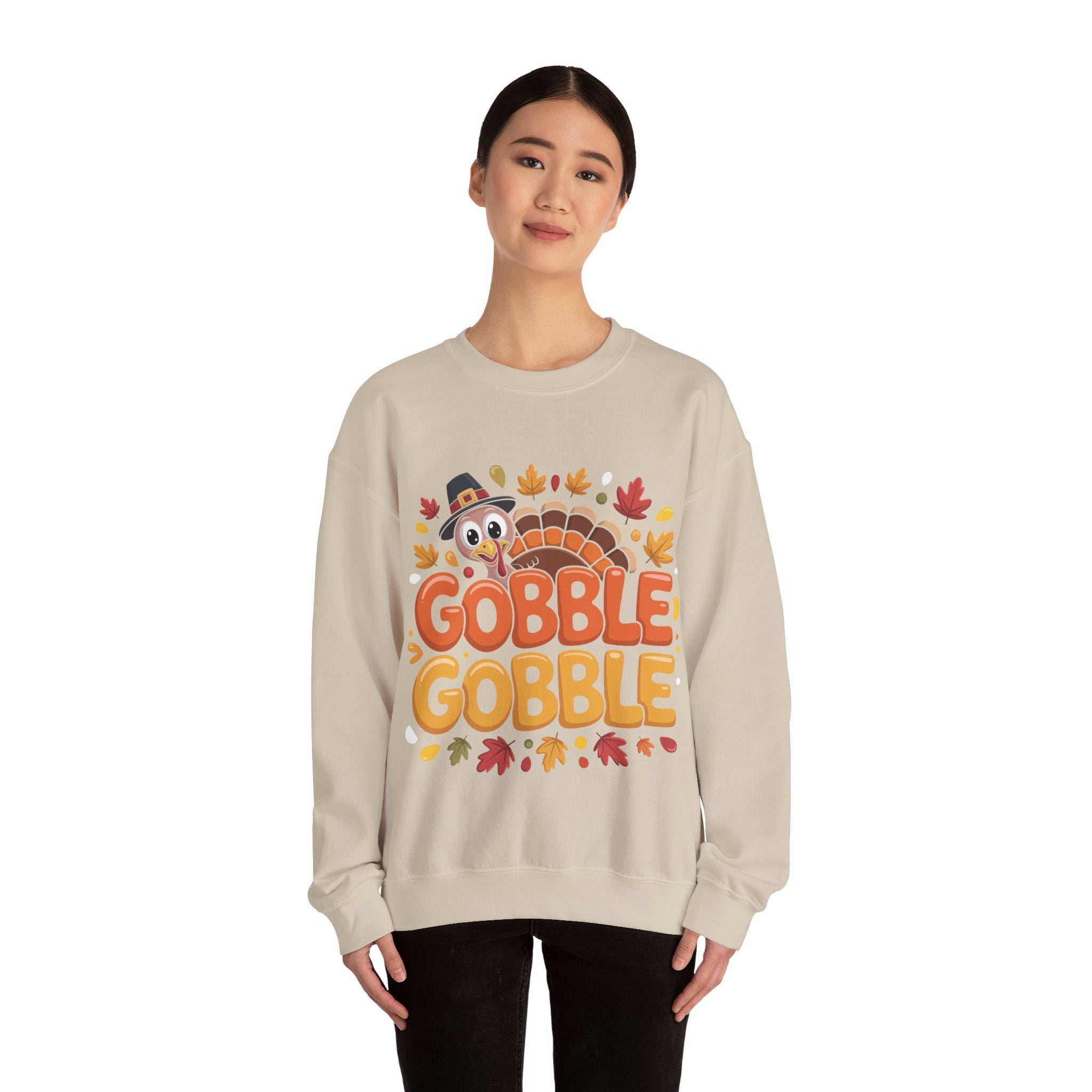 Gobble Gobble Turkey Thanksgiving Sweatshirt Crewneck Pullover Sweatshirt