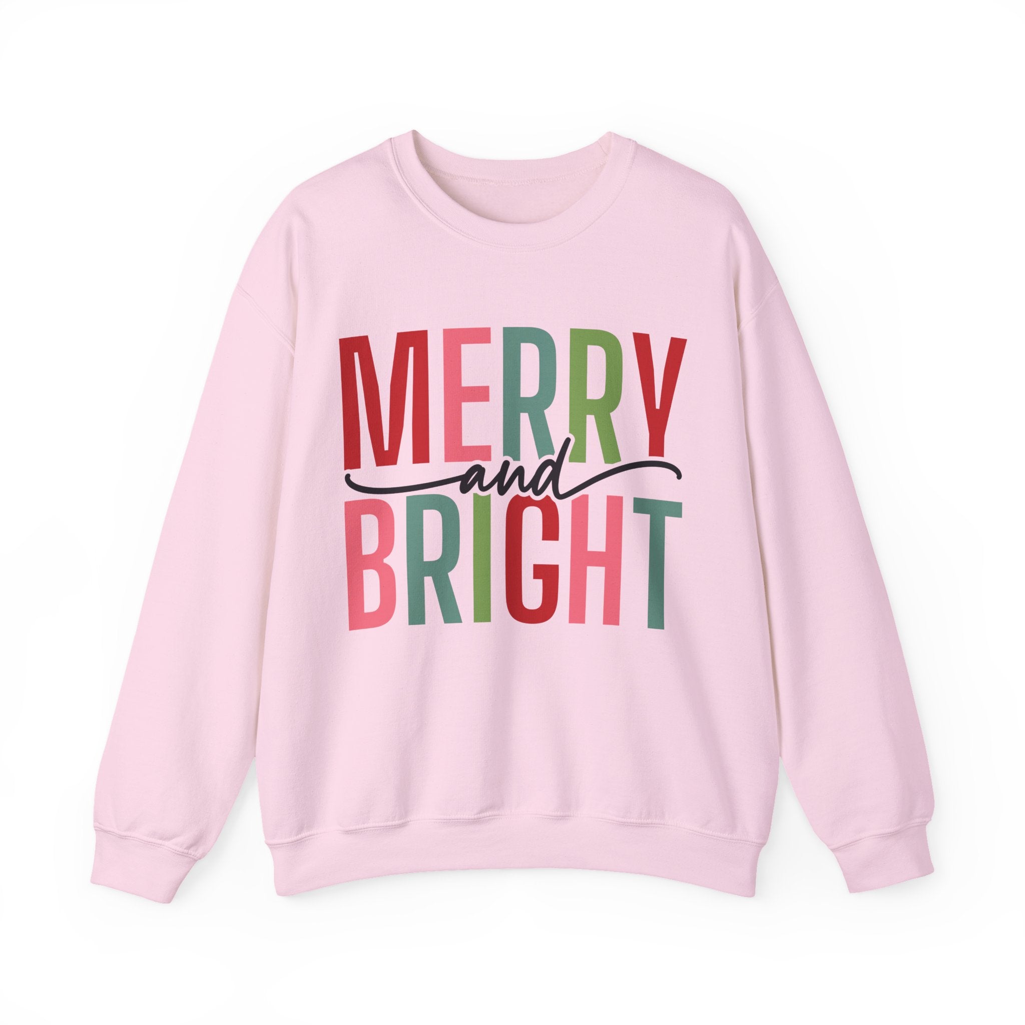 Merry and Bright Christmas Sweatshirt for Women | Christmas Holiday Crewneck Sweatshirt