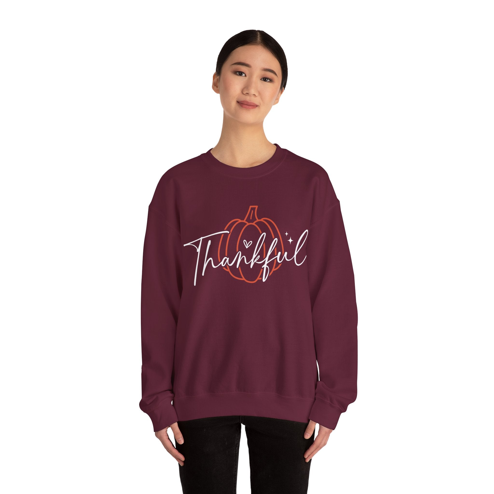 Thankful Pumpkin Womens Thanksgiving Sweatshirt