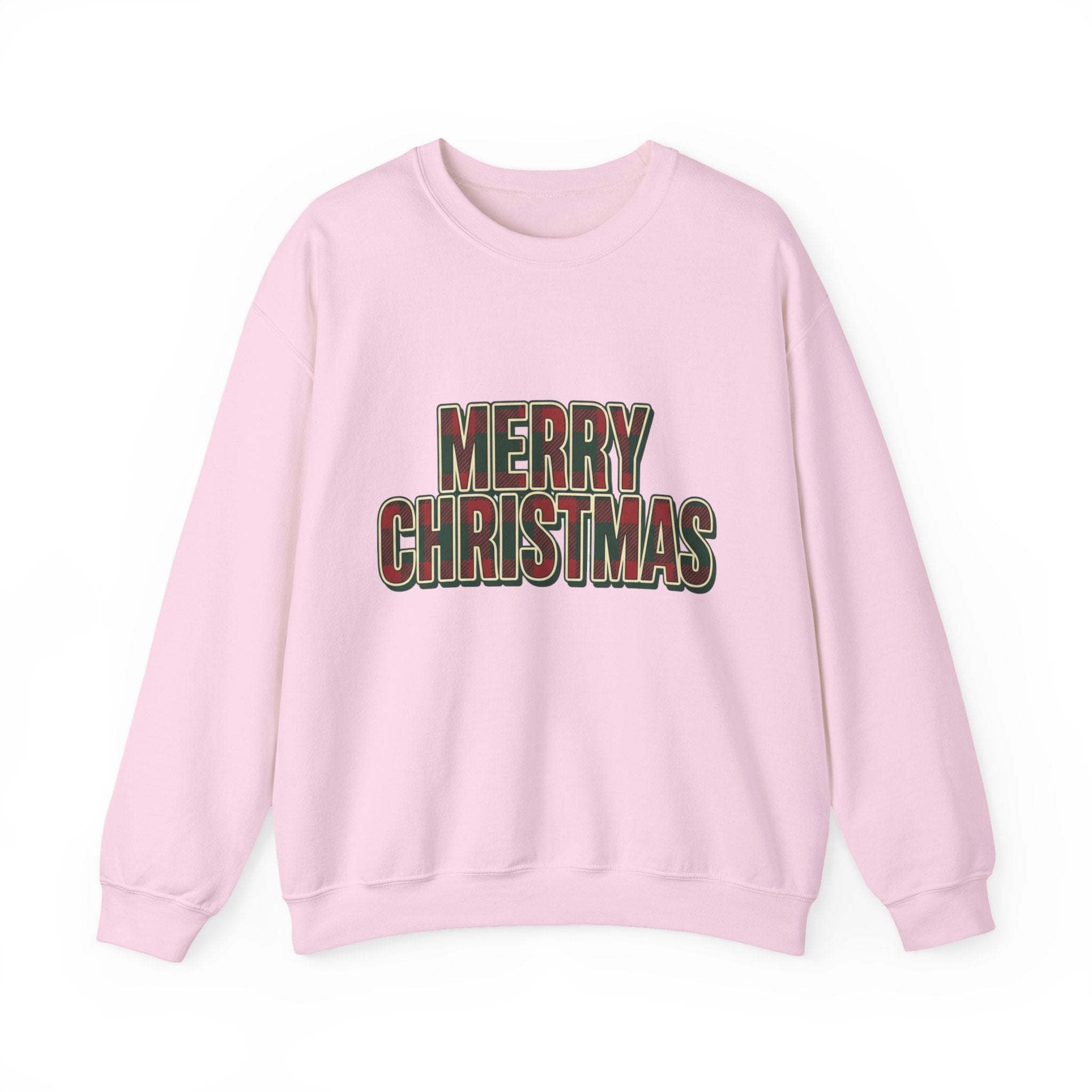 Merry Christmas Womens Christmas Sweatshirt | Plaid Letters