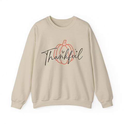 Thankful Pumpkin Womens Thanksgiving Sweatshirt