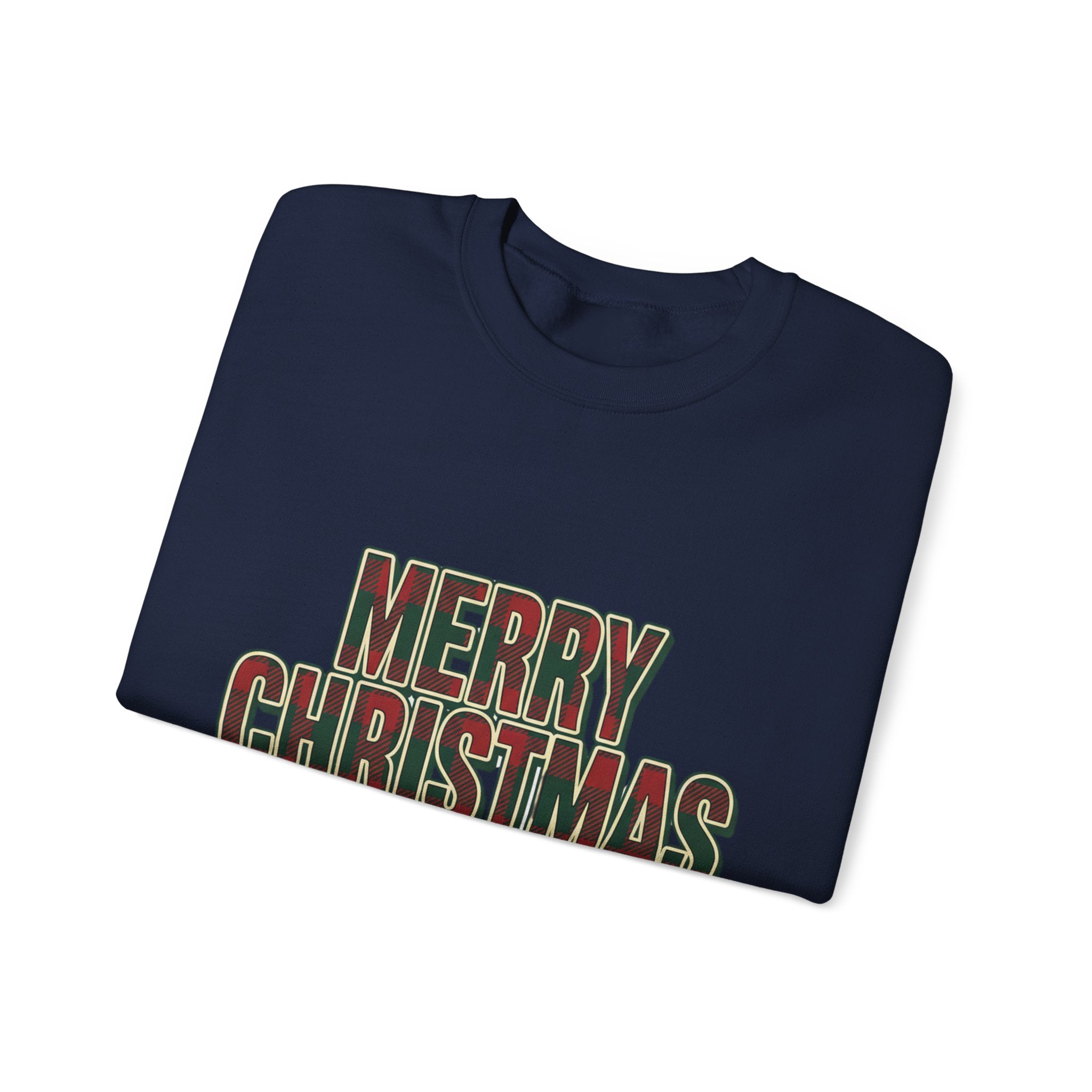 Merry Christmas Womens Christmas Sweatshirt | Plaid Letters