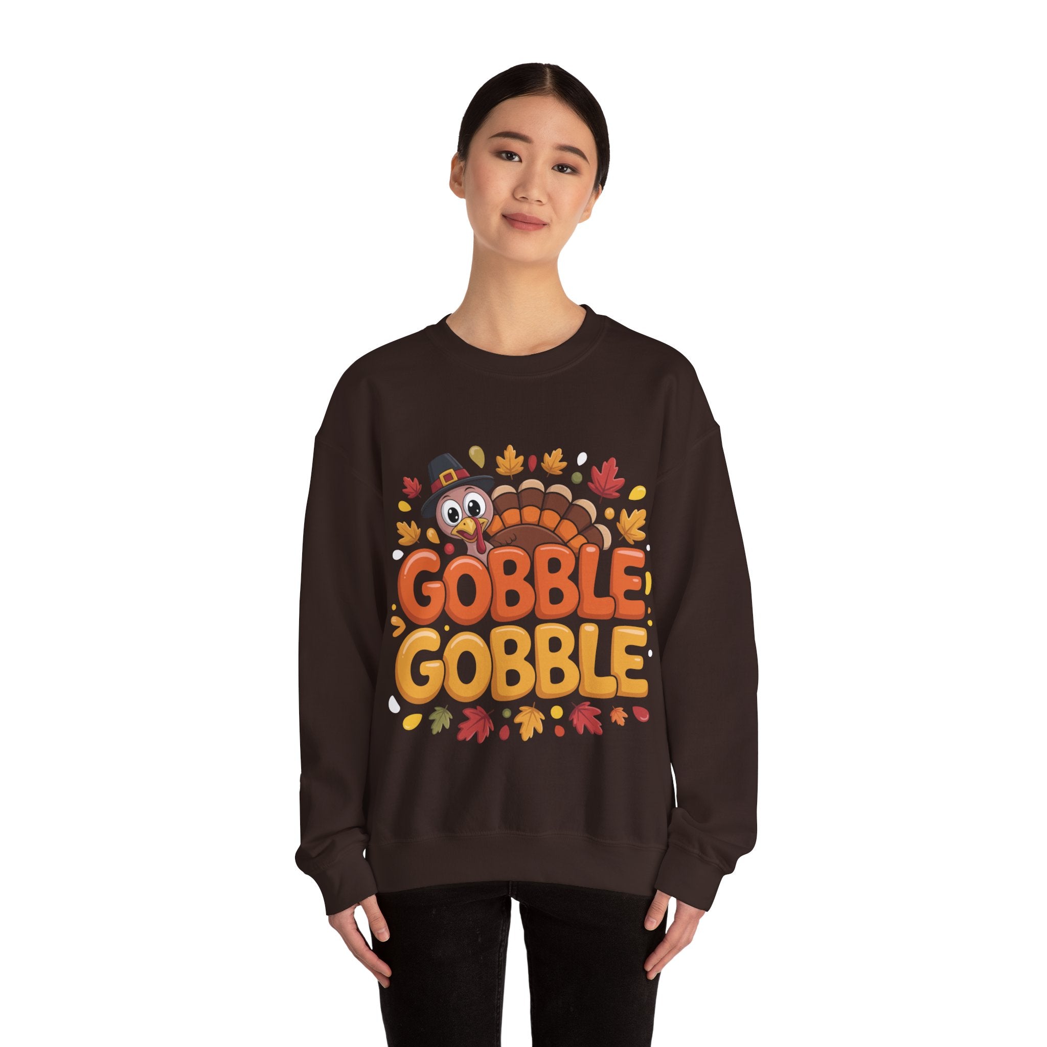 Gobble Gobble Turkey Thanksgiving Sweatshirt Crewneck Pullover Sweatshirt