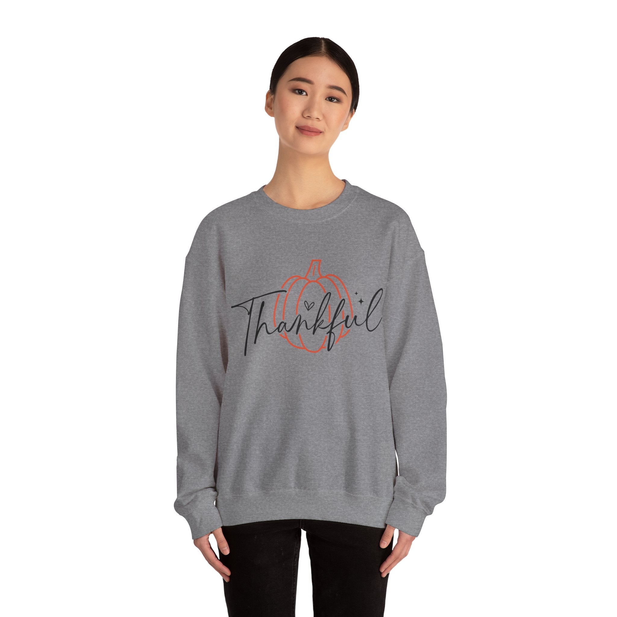 Thankful Pumpkin Womens Thanksgiving Sweatshirt