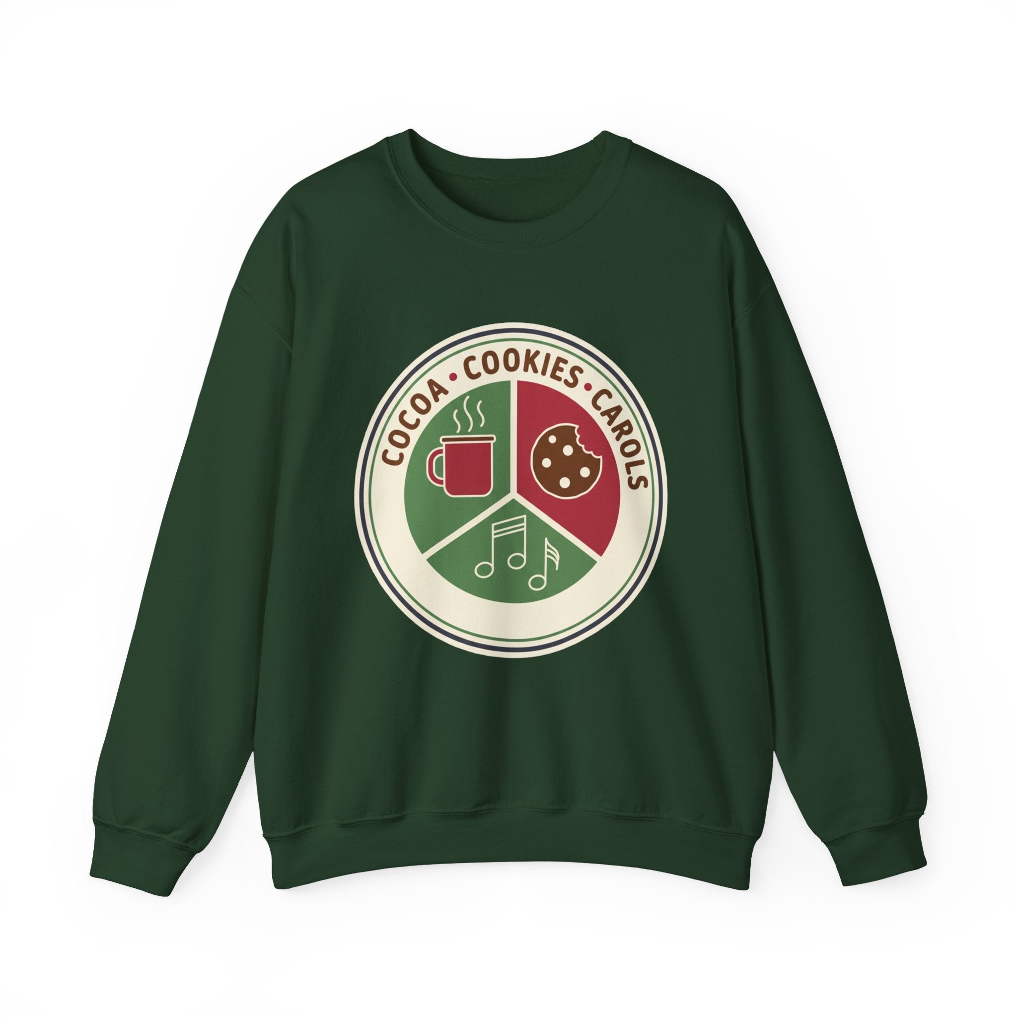 Cocoa Cookies Carols Christmas Sweatshirt | Womens Holiday Sweatshirt