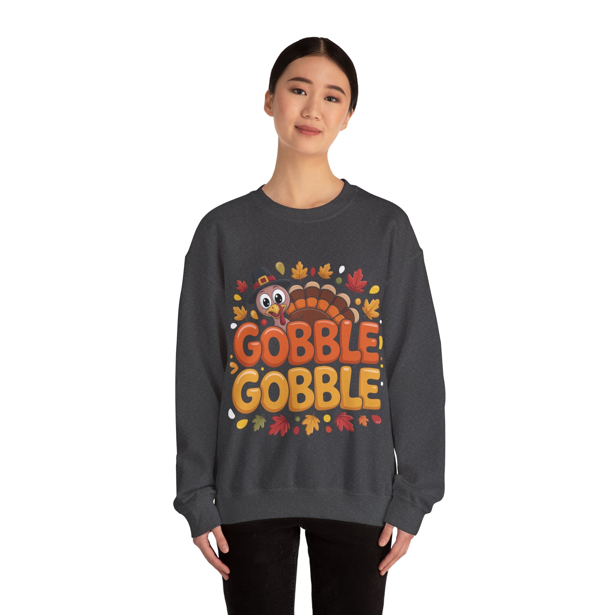 Gobble Gobble Turkey Thanksgiving Sweatshirt Crewneck Pullover Sweatshirt