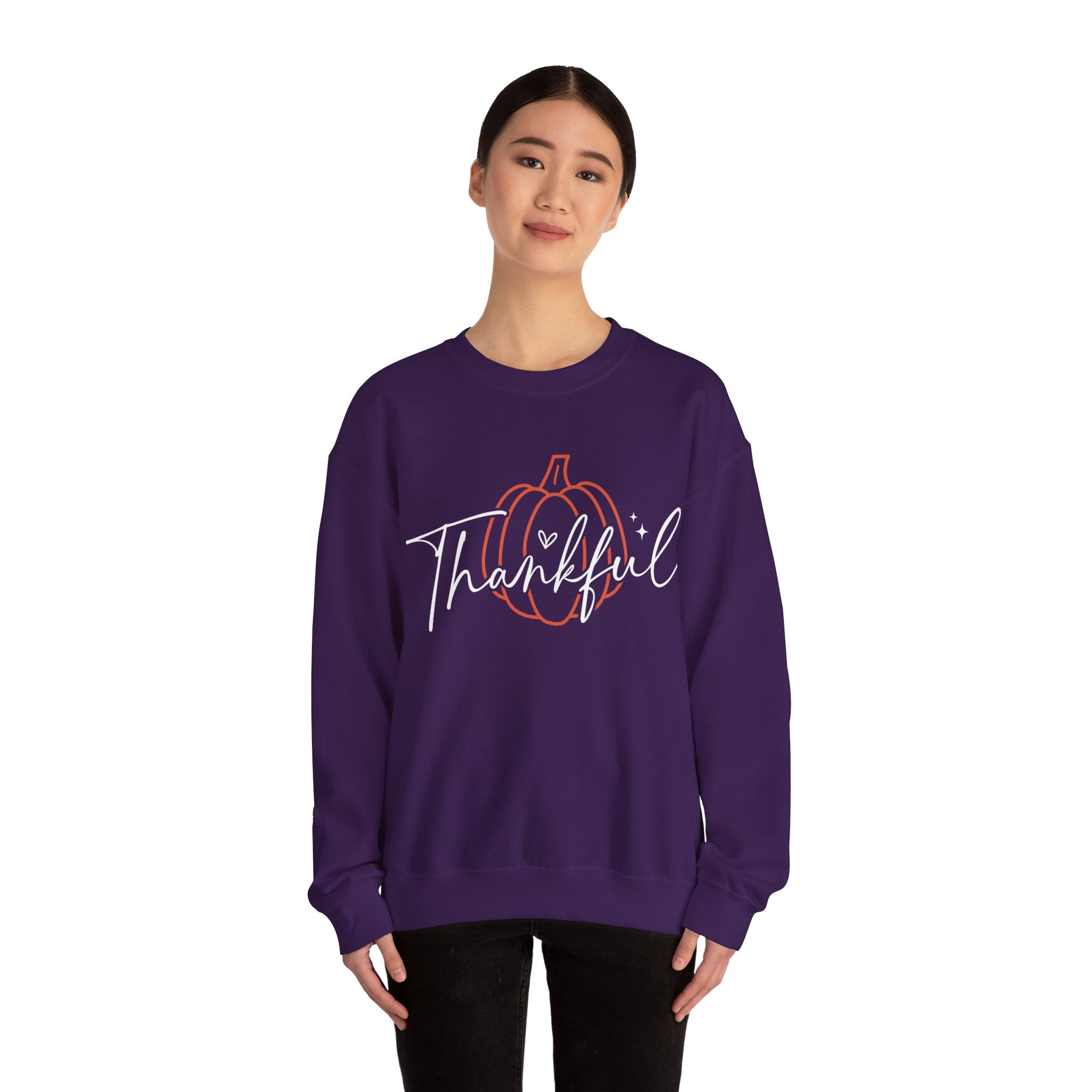 Thankful Pumpkin Womens Thanksgiving Sweatshirt