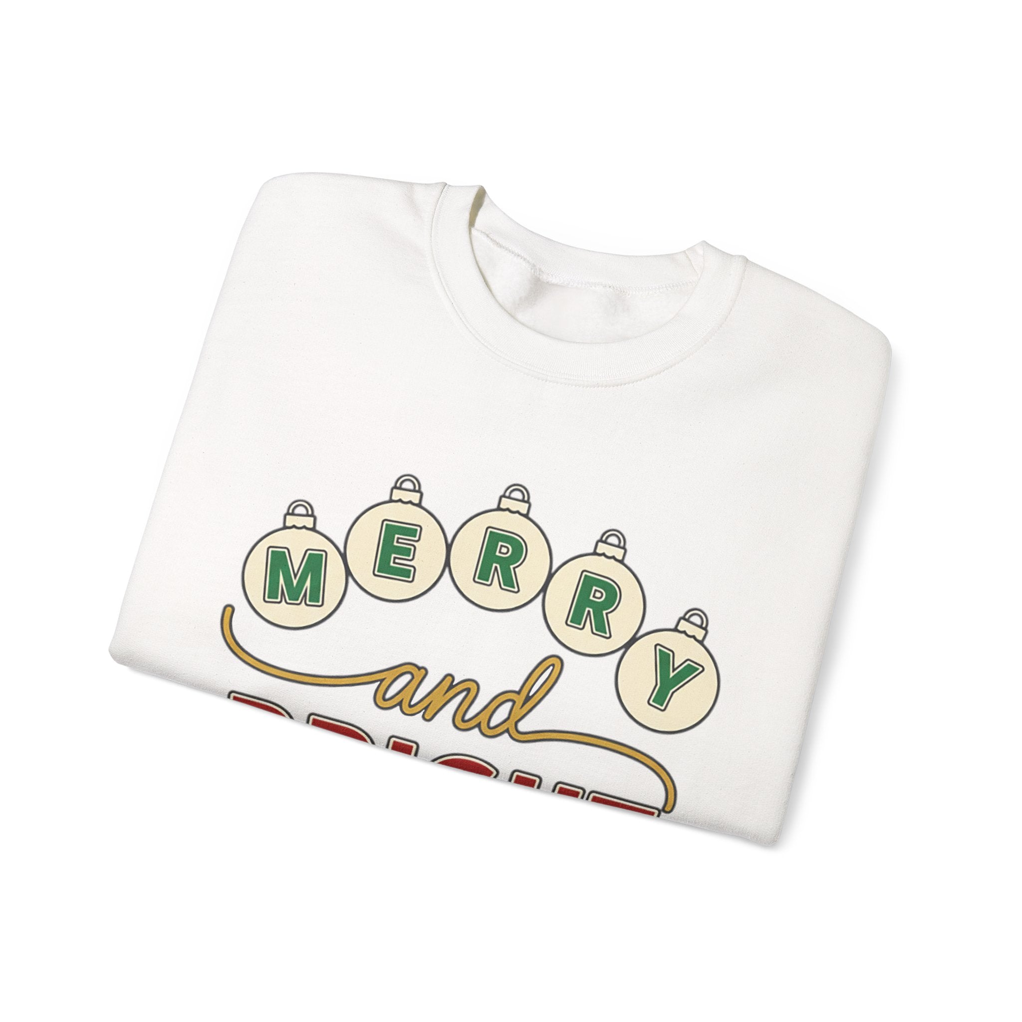 Merry and Bright Womens Christmas Ornaments Sweatshirt