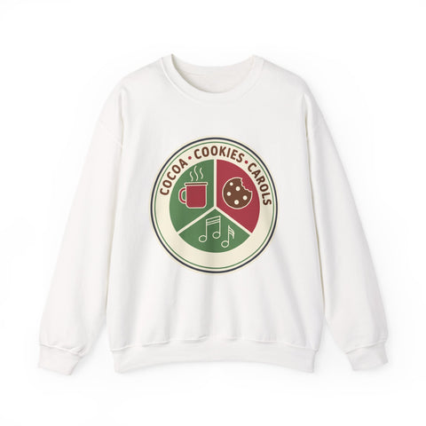 Cocoa Cookies Carols Christmas Sweatshirt | Womens Holiday Sweatshirt