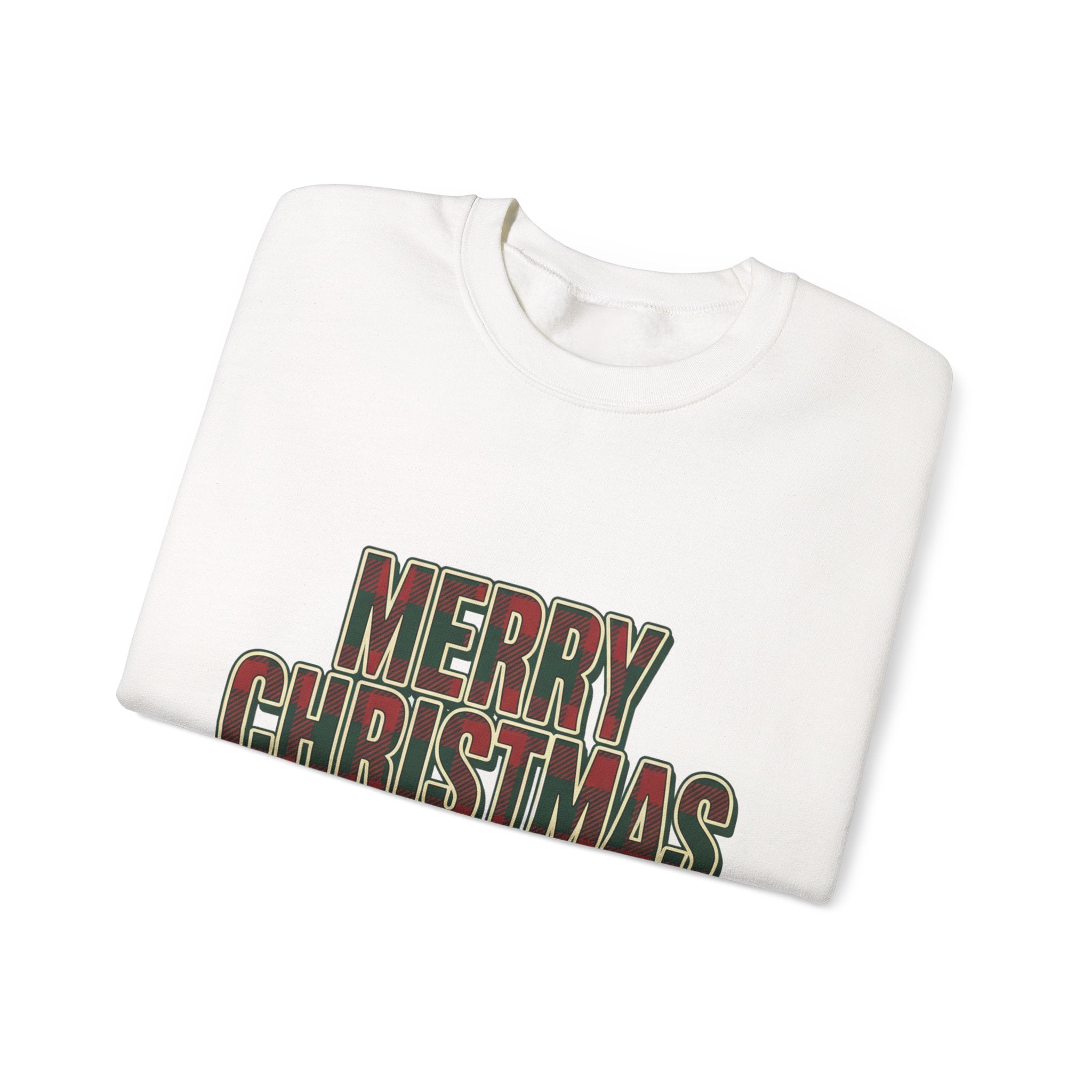 Merry Christmas Womens Christmas Sweatshirt | Plaid Letters